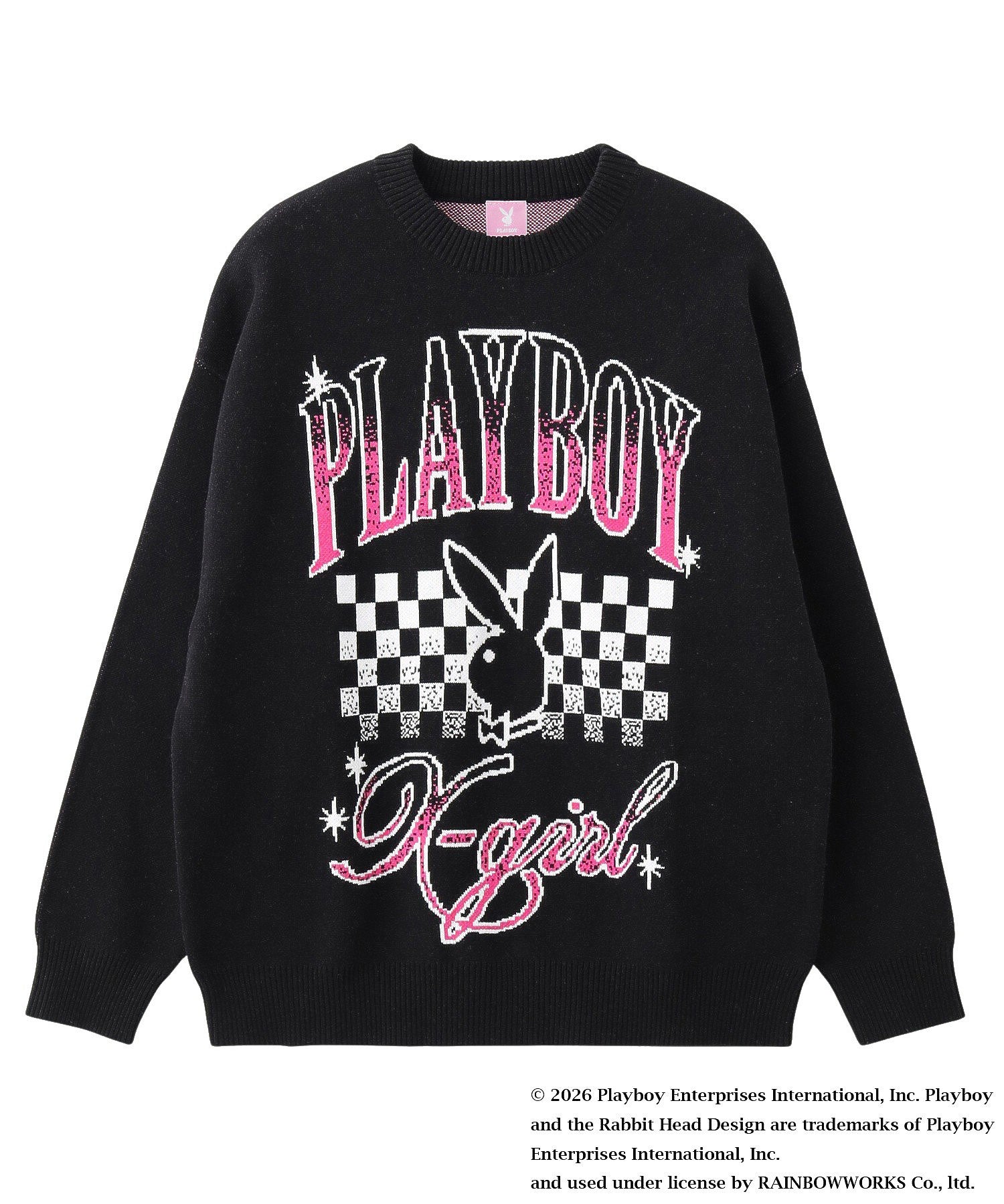 PLAYBOY × X-girl JACQUARD KNIT TOP