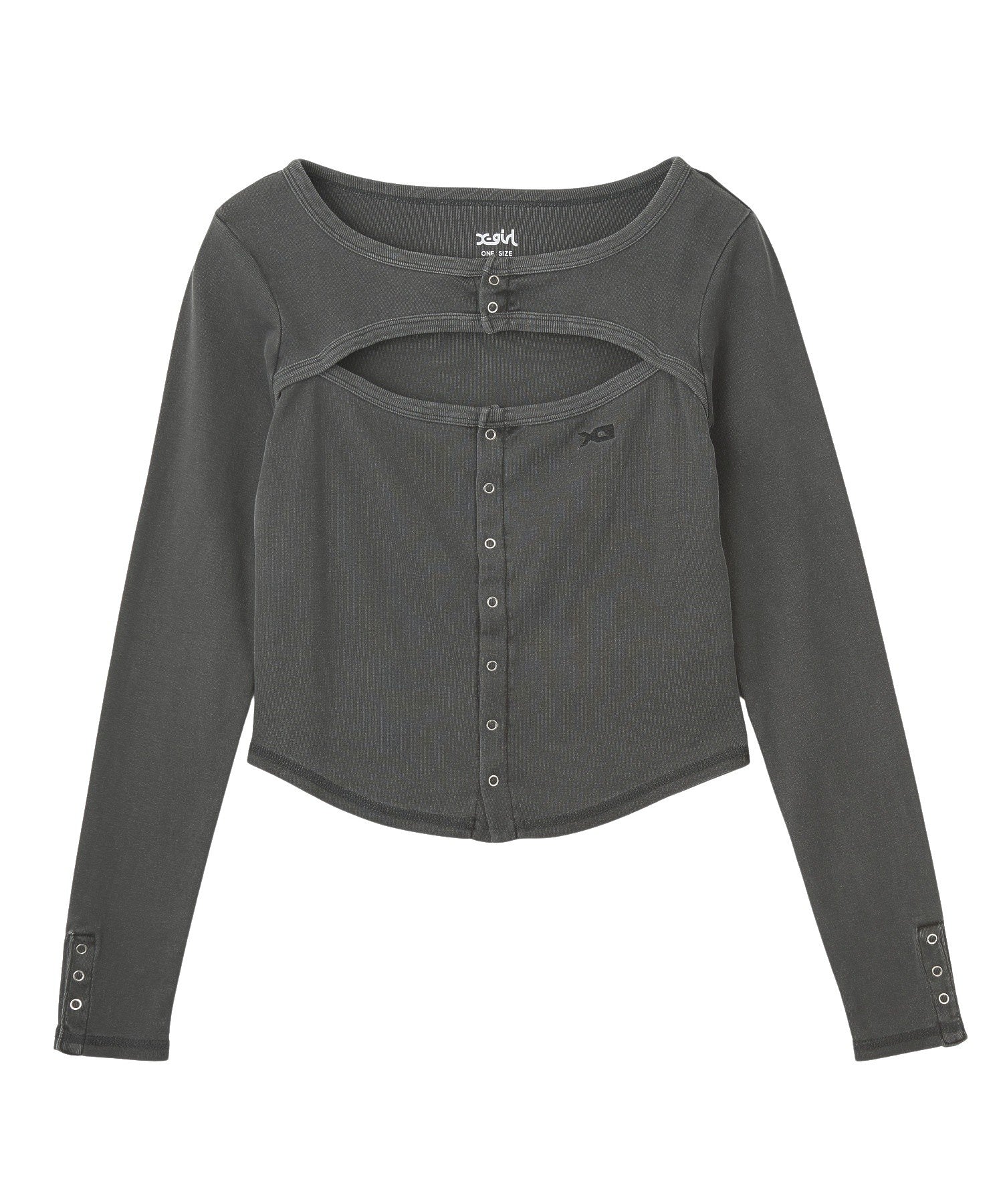 FRONT SLIT BUTTON L/S TOP