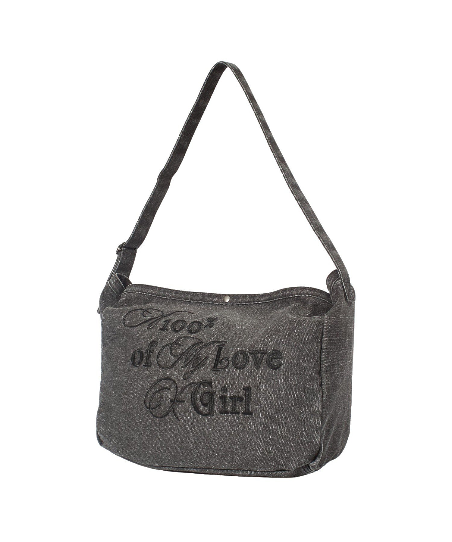 MIX FONT LOGO FADED SHOULDER BAG