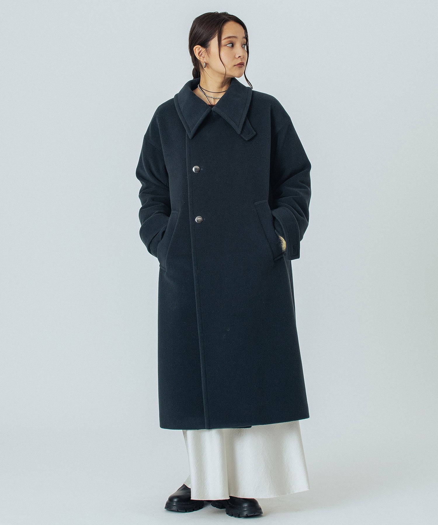 STAND FALL COLLAR LONG COAT