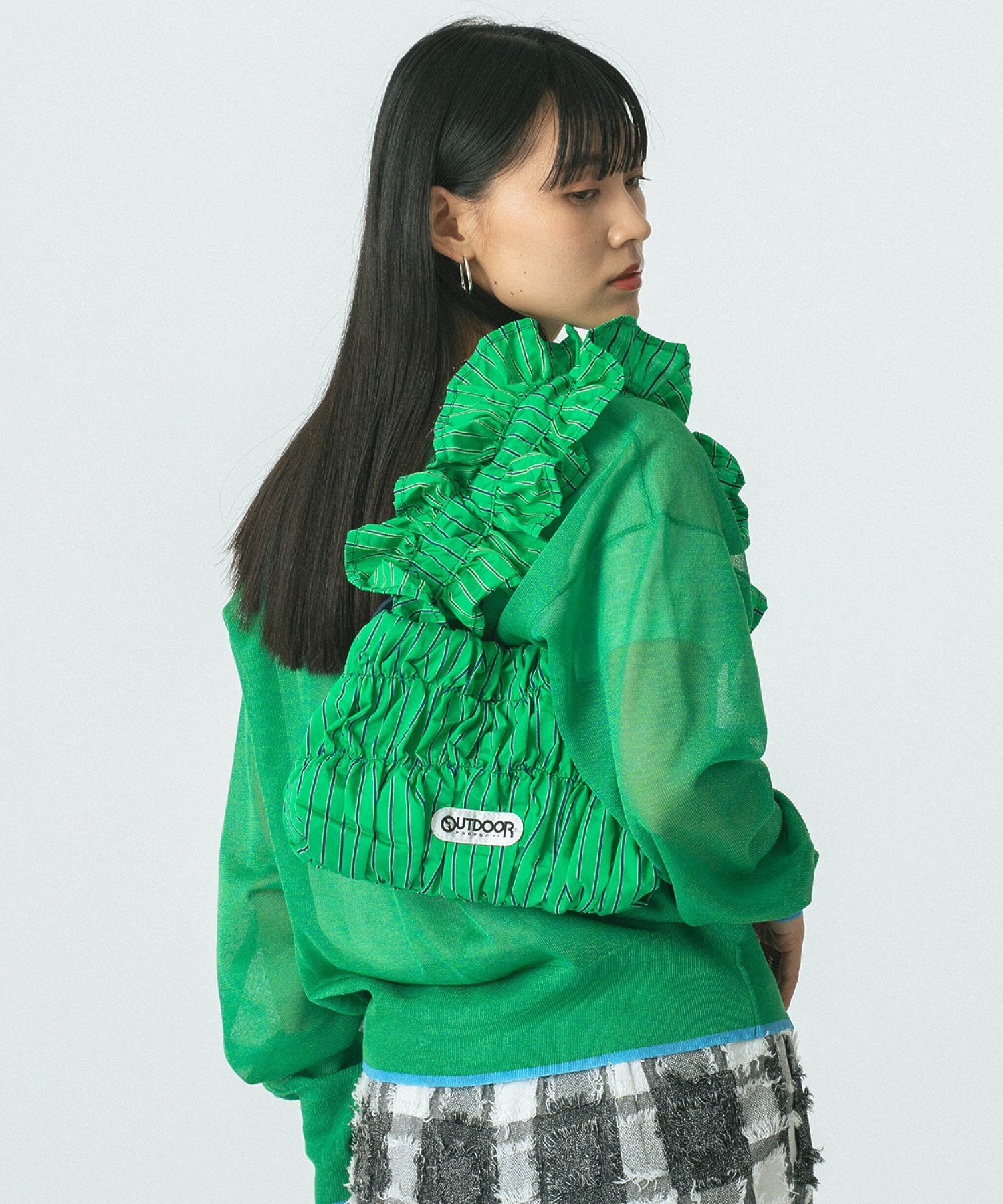 OUTDOOR PRODUCTS/STRIPE FRILL SHOULDER