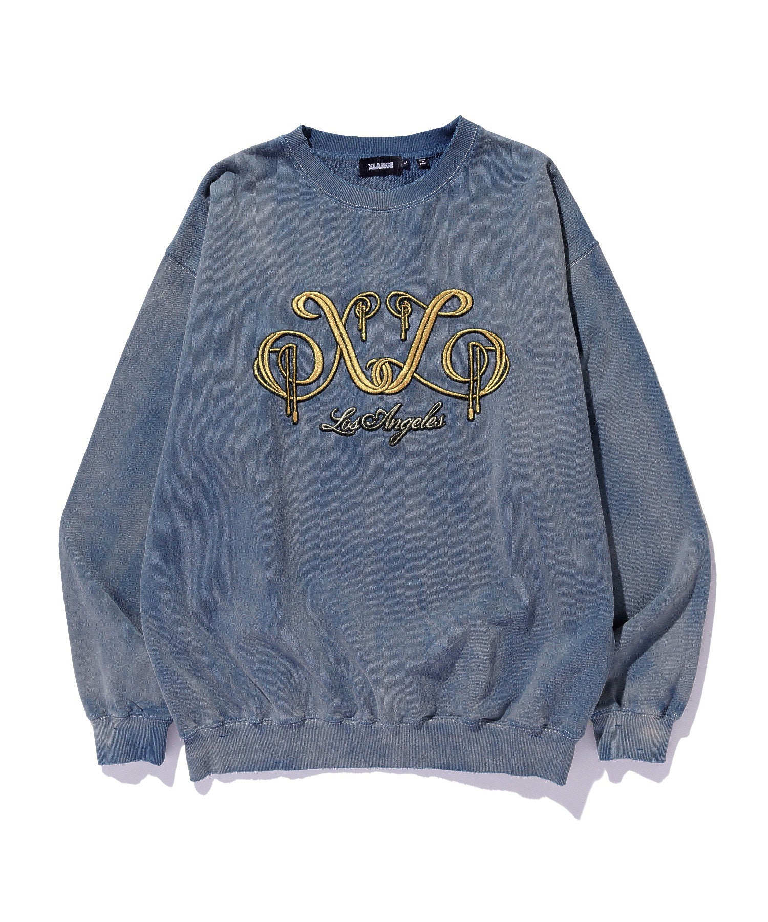 EMBROIDERED BLEACHED CREWNECK SWEATSHIRT