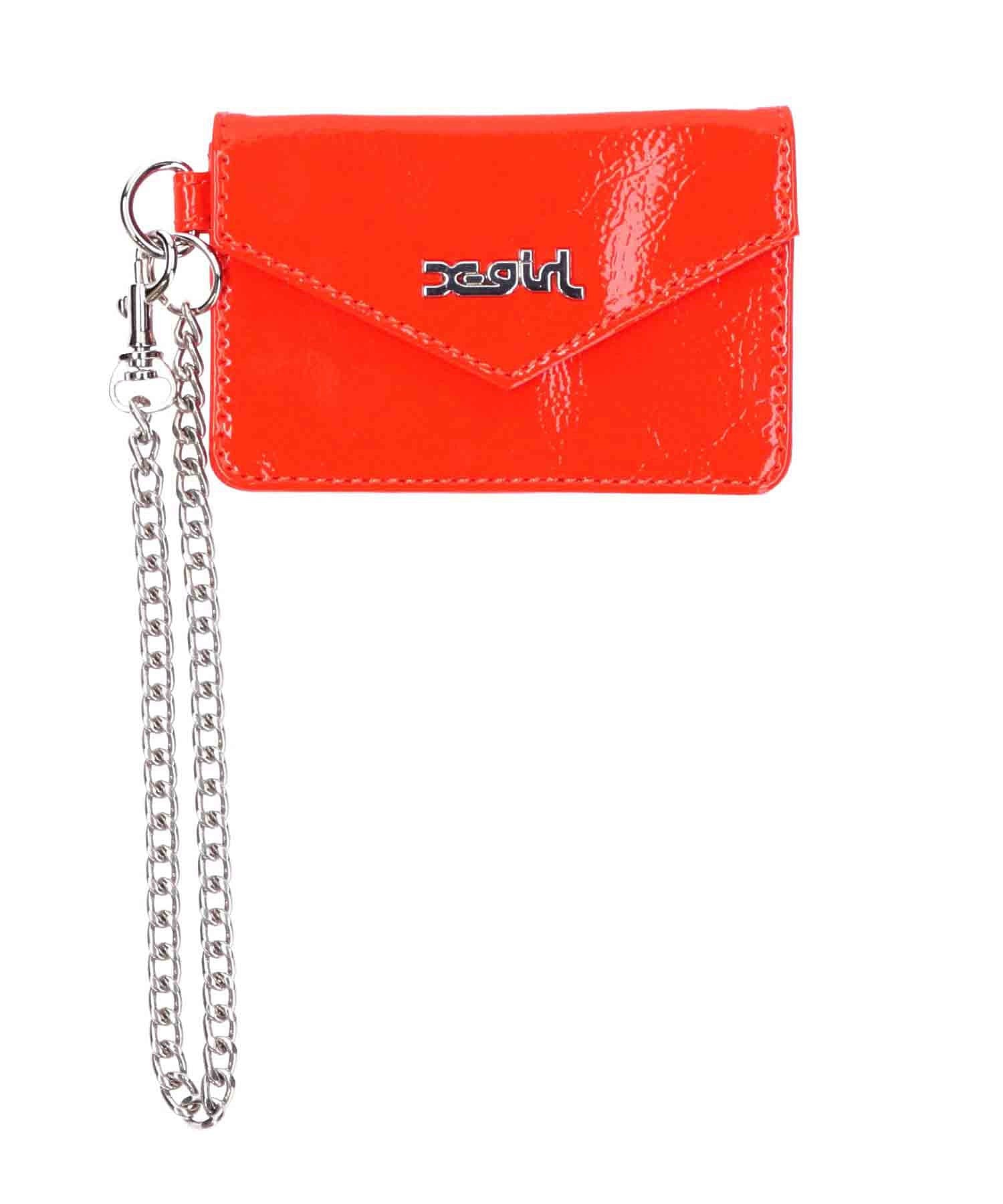 FAUX PATENT LEATHER CARD CASE X-girl