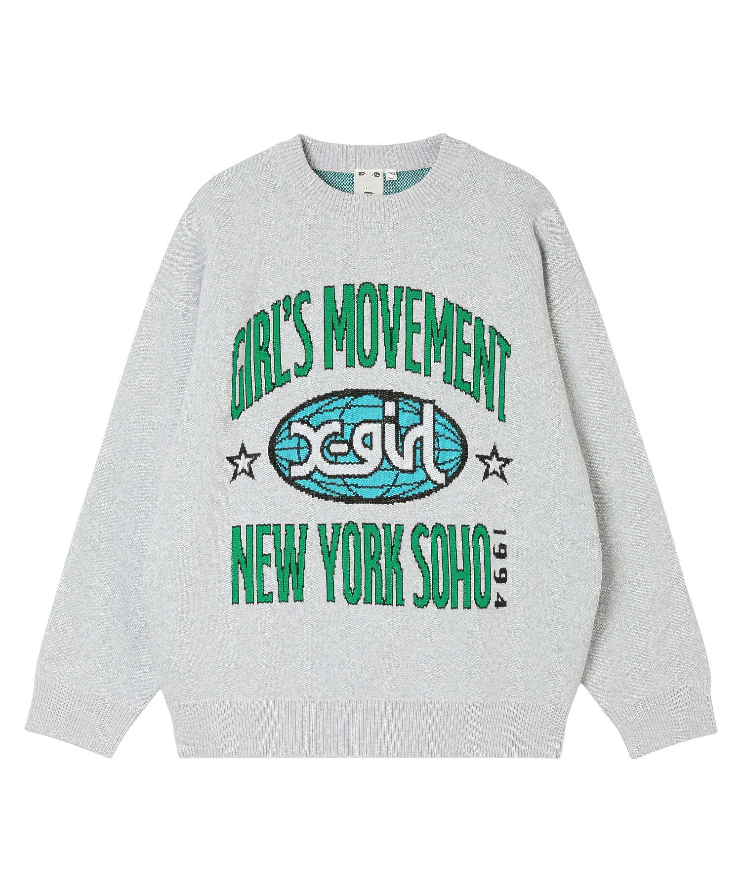 WORLD LOGO JACQUARD KNIT TOP