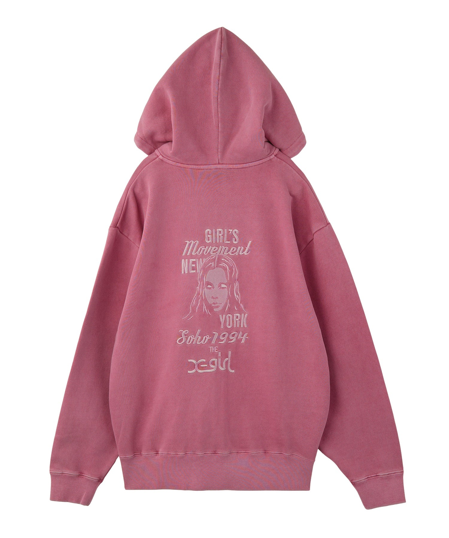 MIX LOGO & FACE FADED ZIP UP SWEAT HOODIE