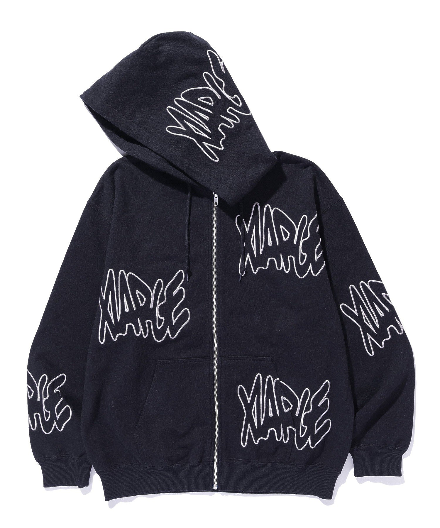 ALLOVER LOGO ZIP HOODED SWEATSHIRT