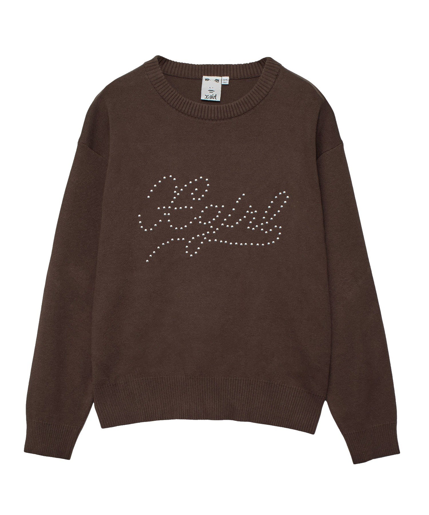 STUDDED LOGO KNIT TOP