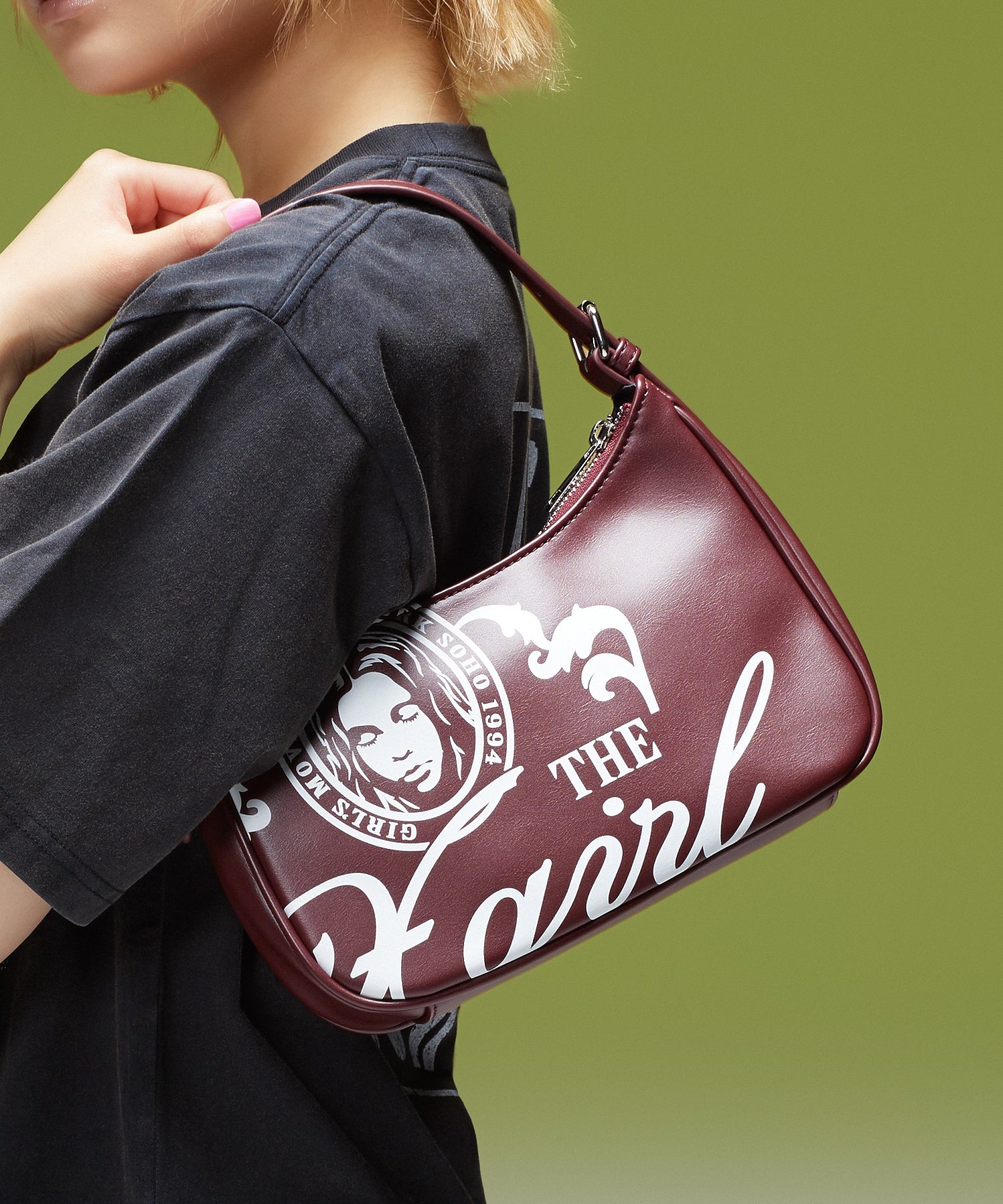 FAUX LEATHER FACE HANDBAG