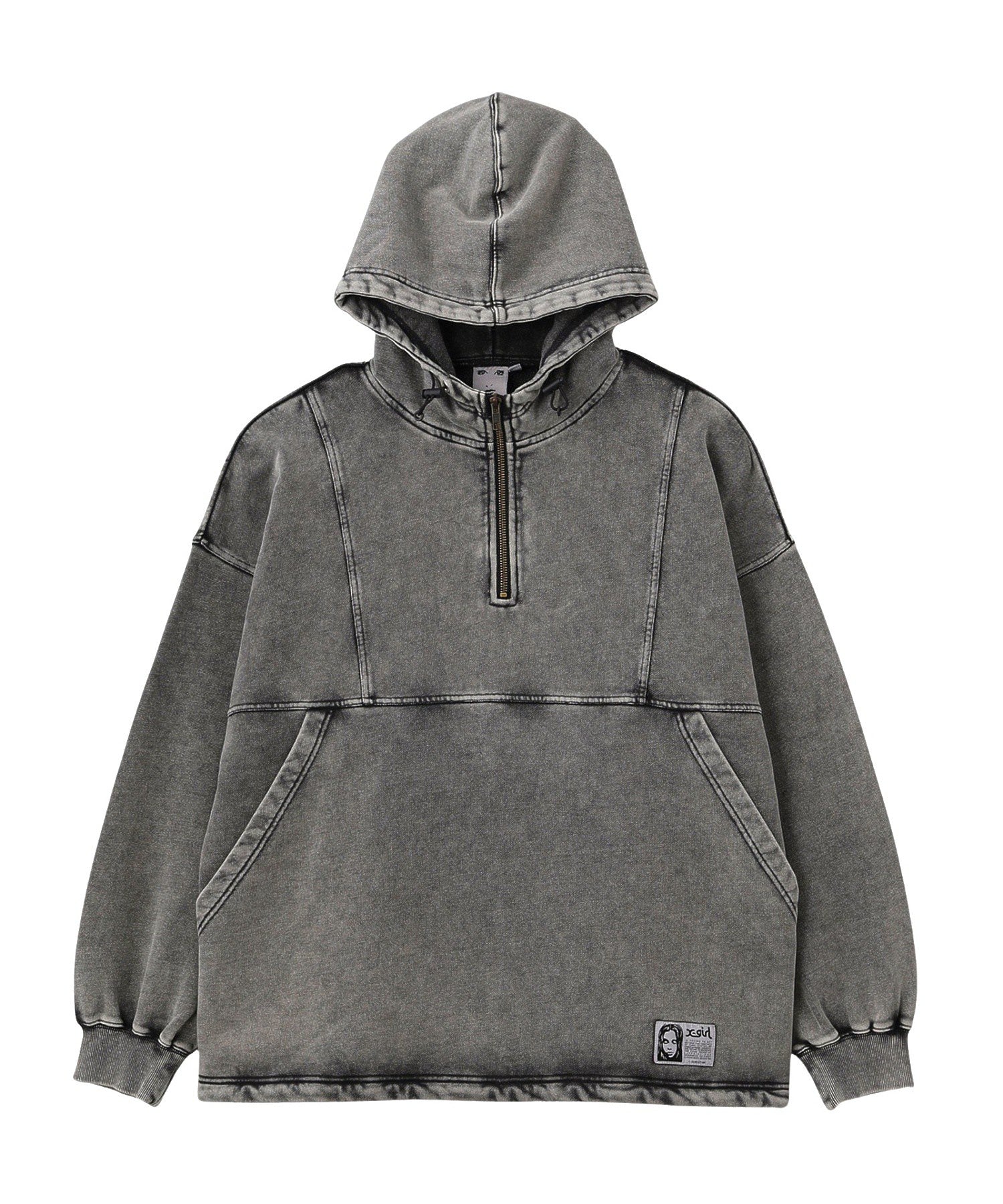 FADED FACE LABEL ANORAK SWEAT HOODIE