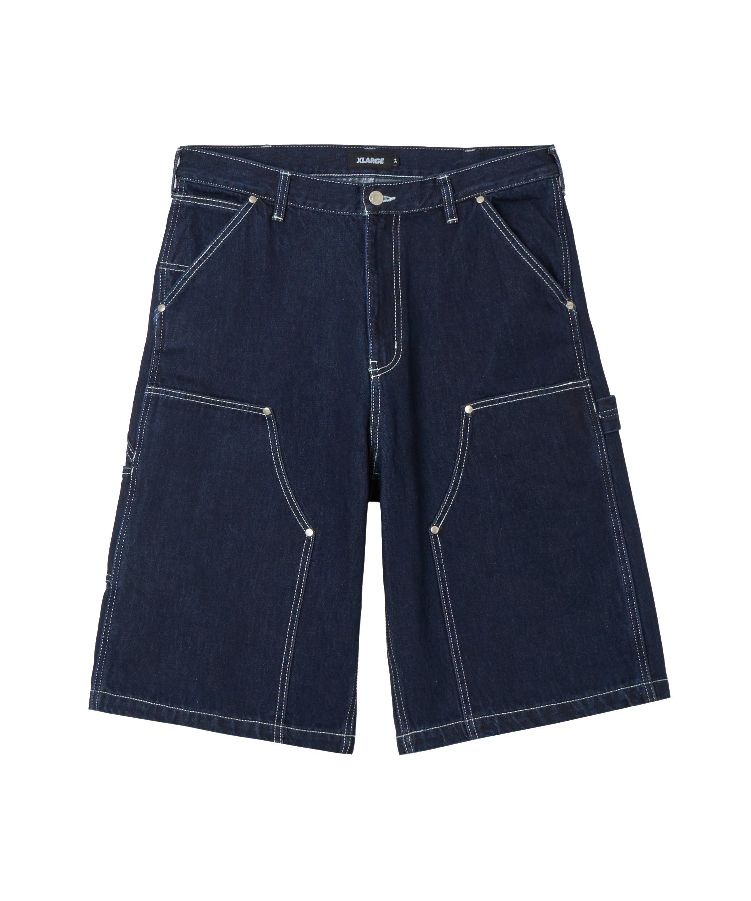 DOUBLE KNEE DENIM SHORT PANTS