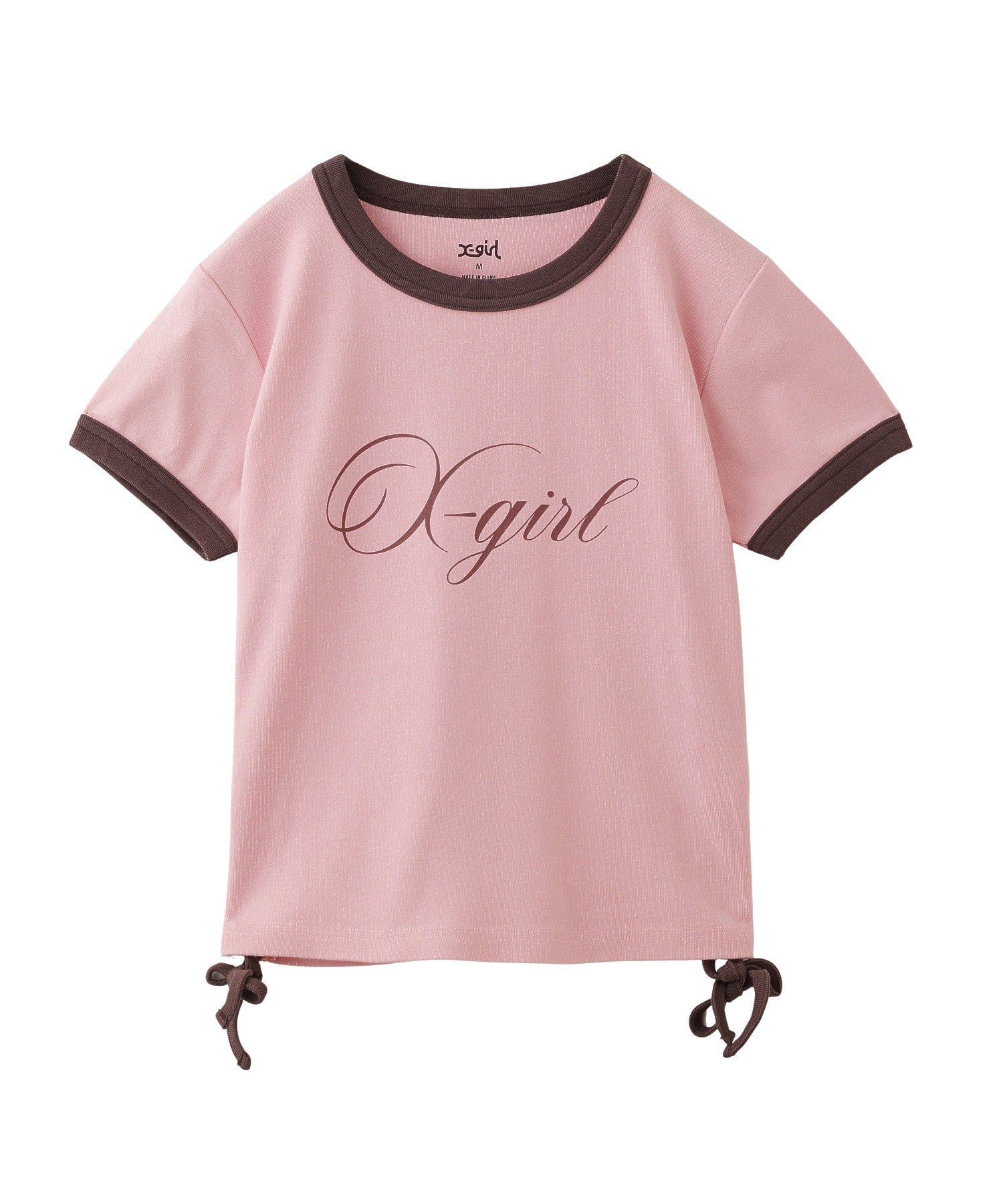 SCRIPT LOGO DRAWSTRING RINGER BABY TEE