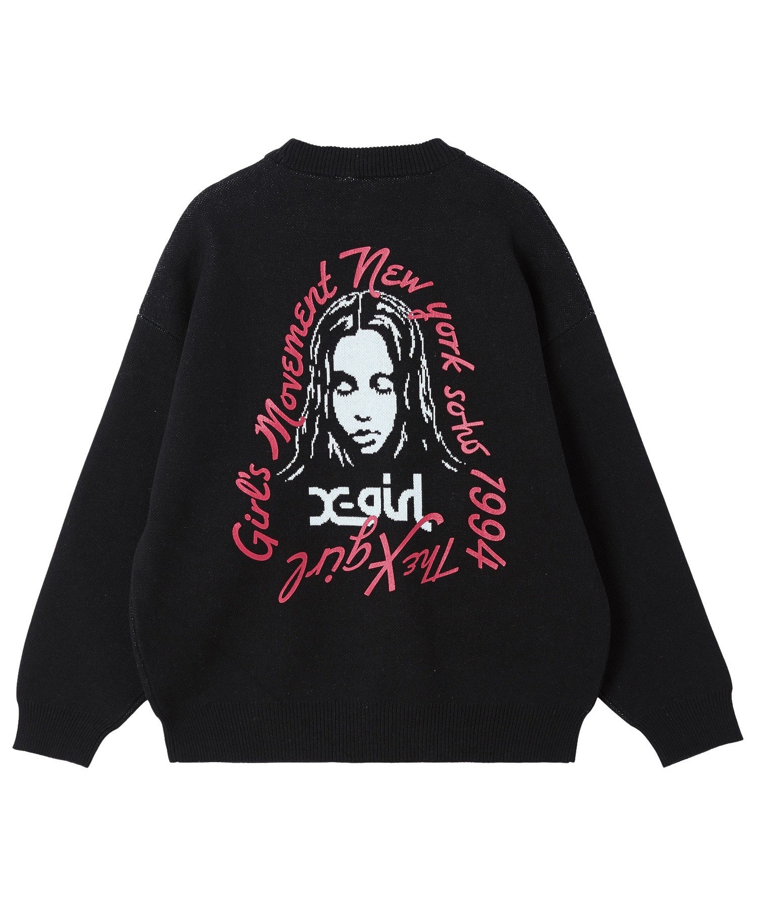 HAND DRAWN LOGO AND FACE KNIT TOP
