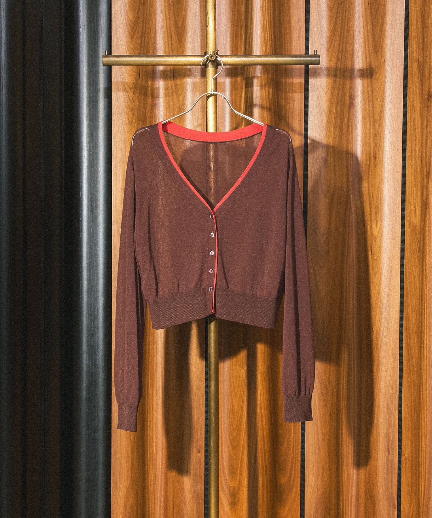 KNITTED RIB CARDIGAN