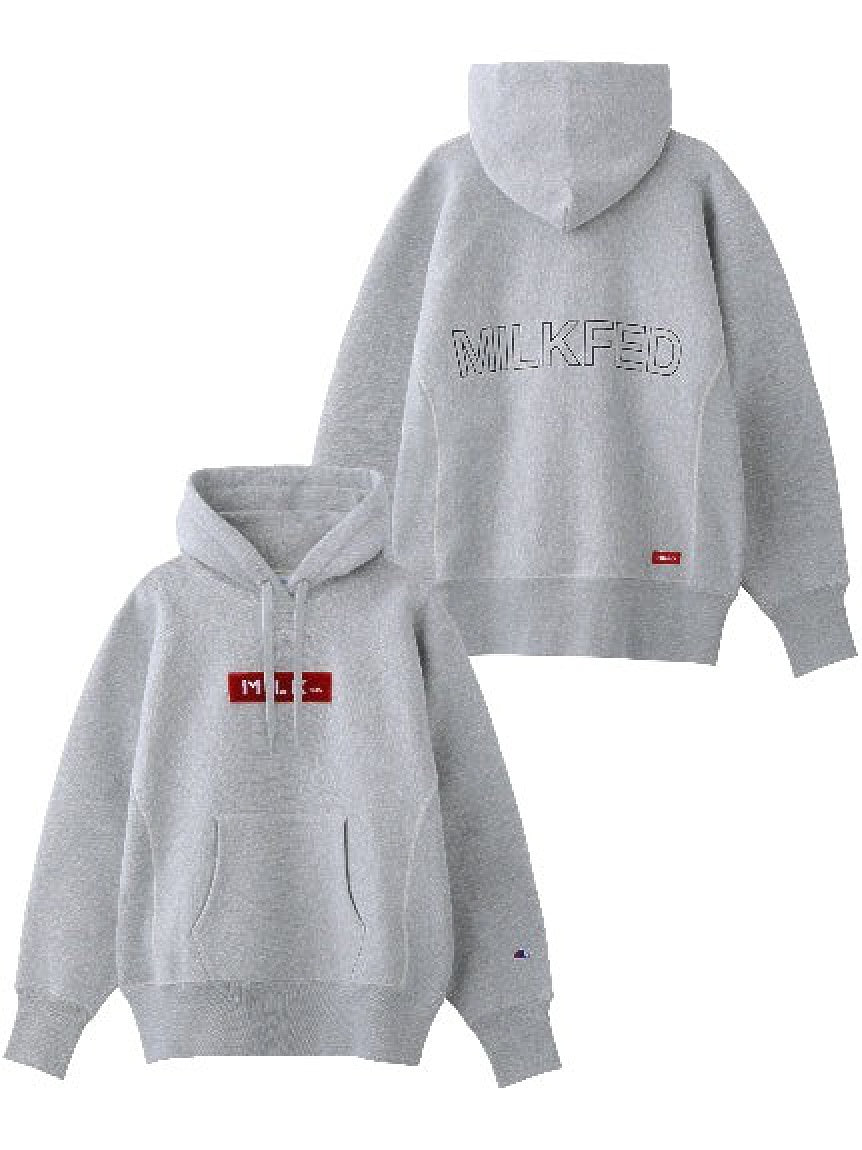 MILKFED. x CHAMPION EMBROIDERY BAR PATCH HOODIE