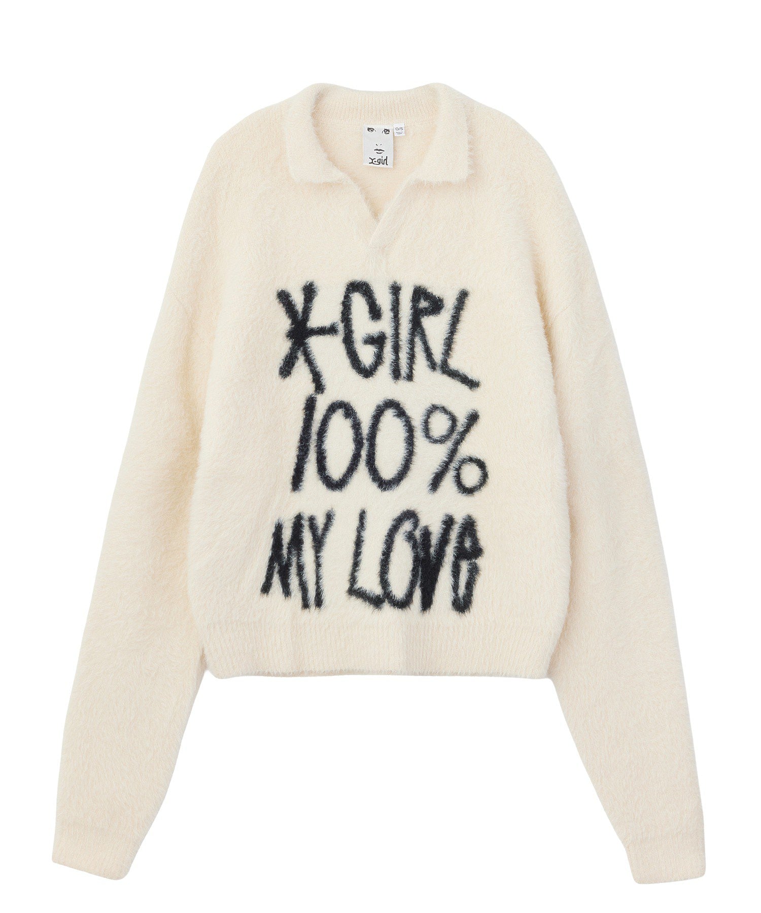 LOGO JACQUARD SHAGGY SKIPPER KNIT TOP