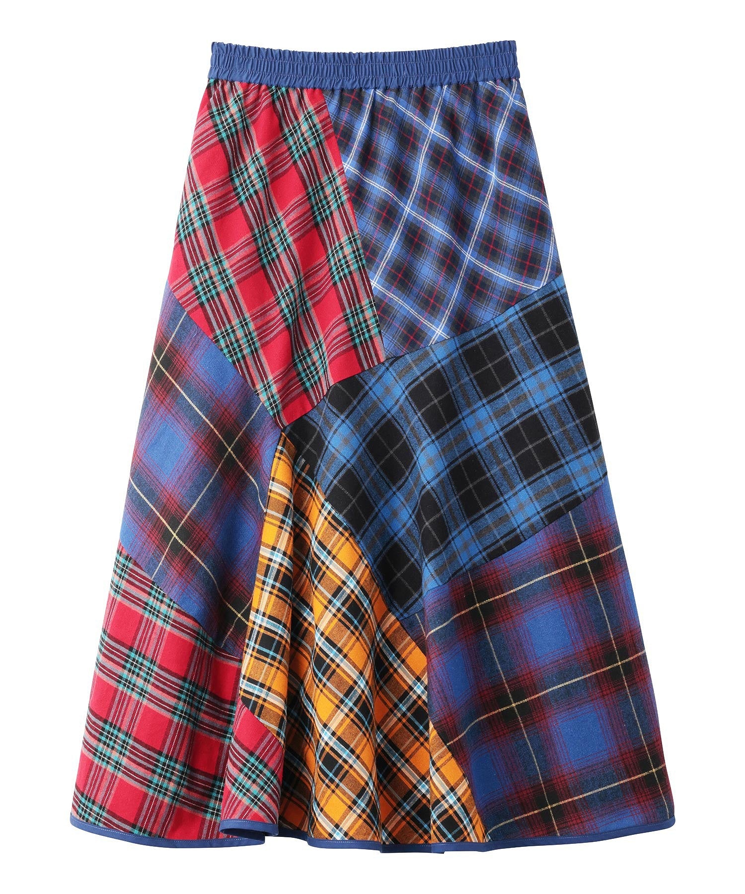 PLAID PATCHWORK SKIRT MILKFED.