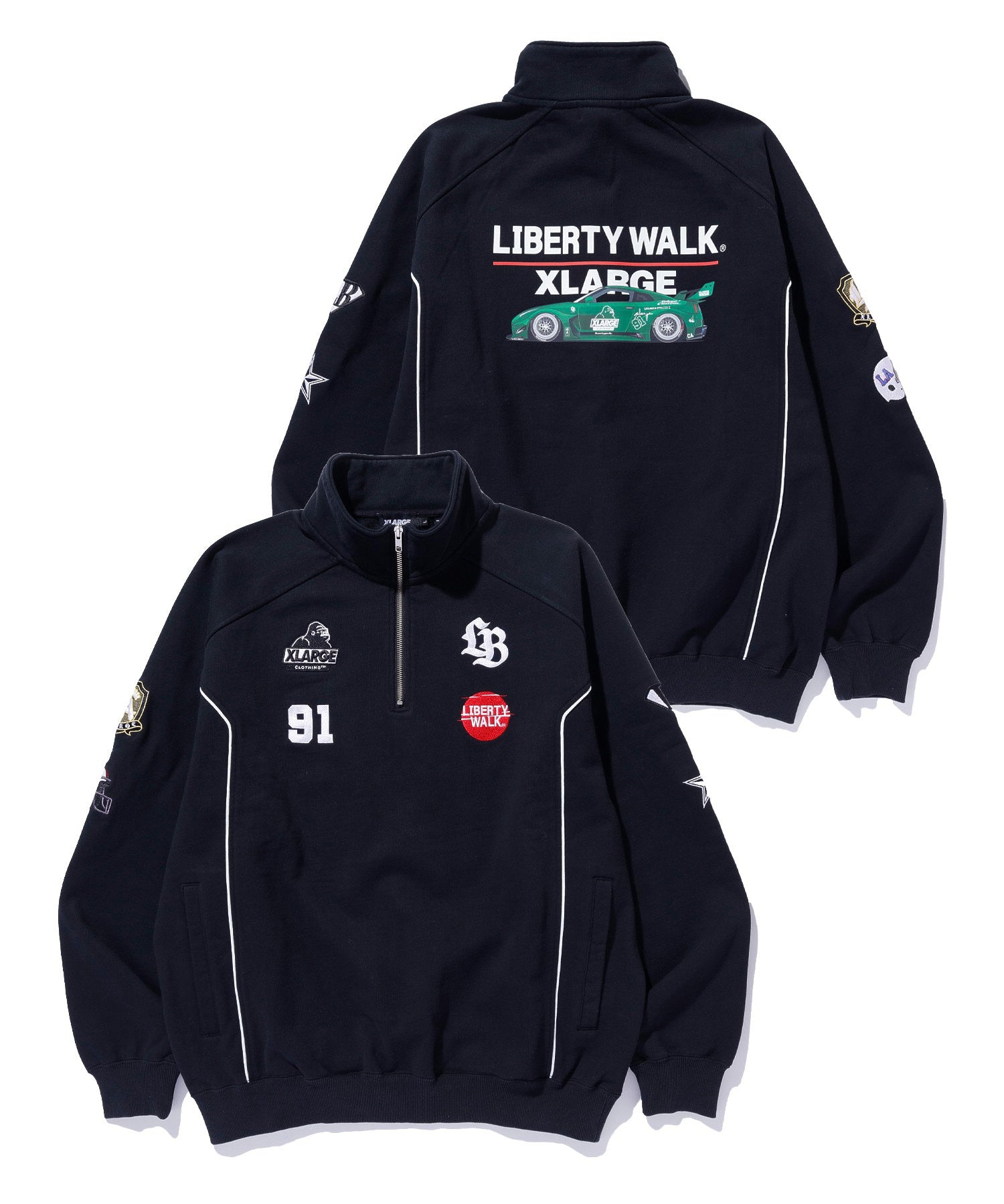XLARGE×LIBERTY WALK HALF ZIP SWEATSHIRTS