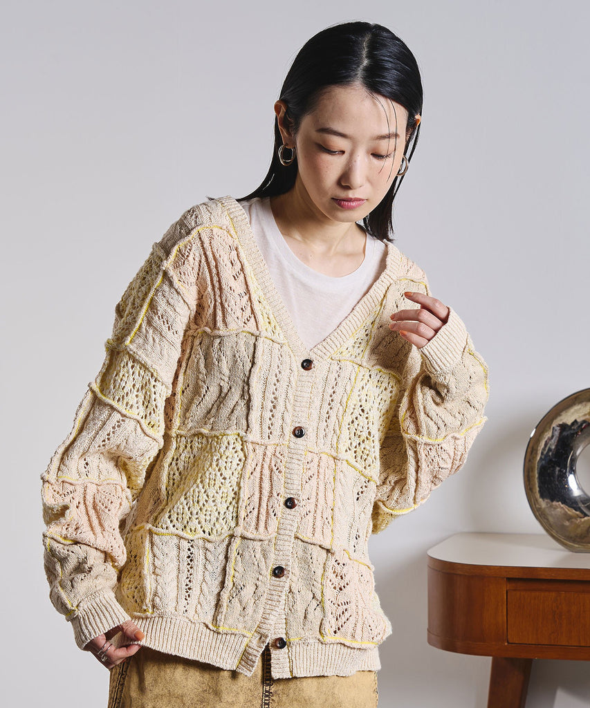 ROSE BUD / CREOLME/PATCHWORK KNIT CARDIGAN – calif（カリフ）公式サイト