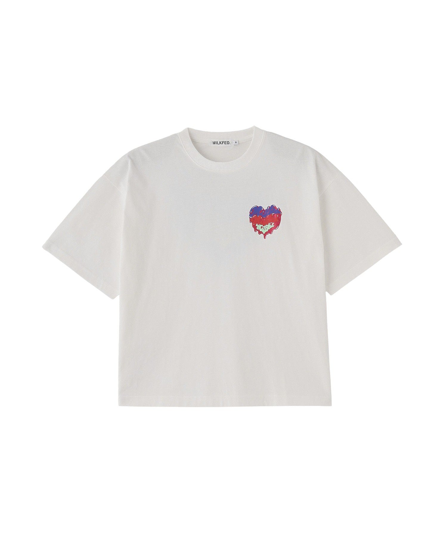 MELTY GLITTER HEART WIDE S/S TEE