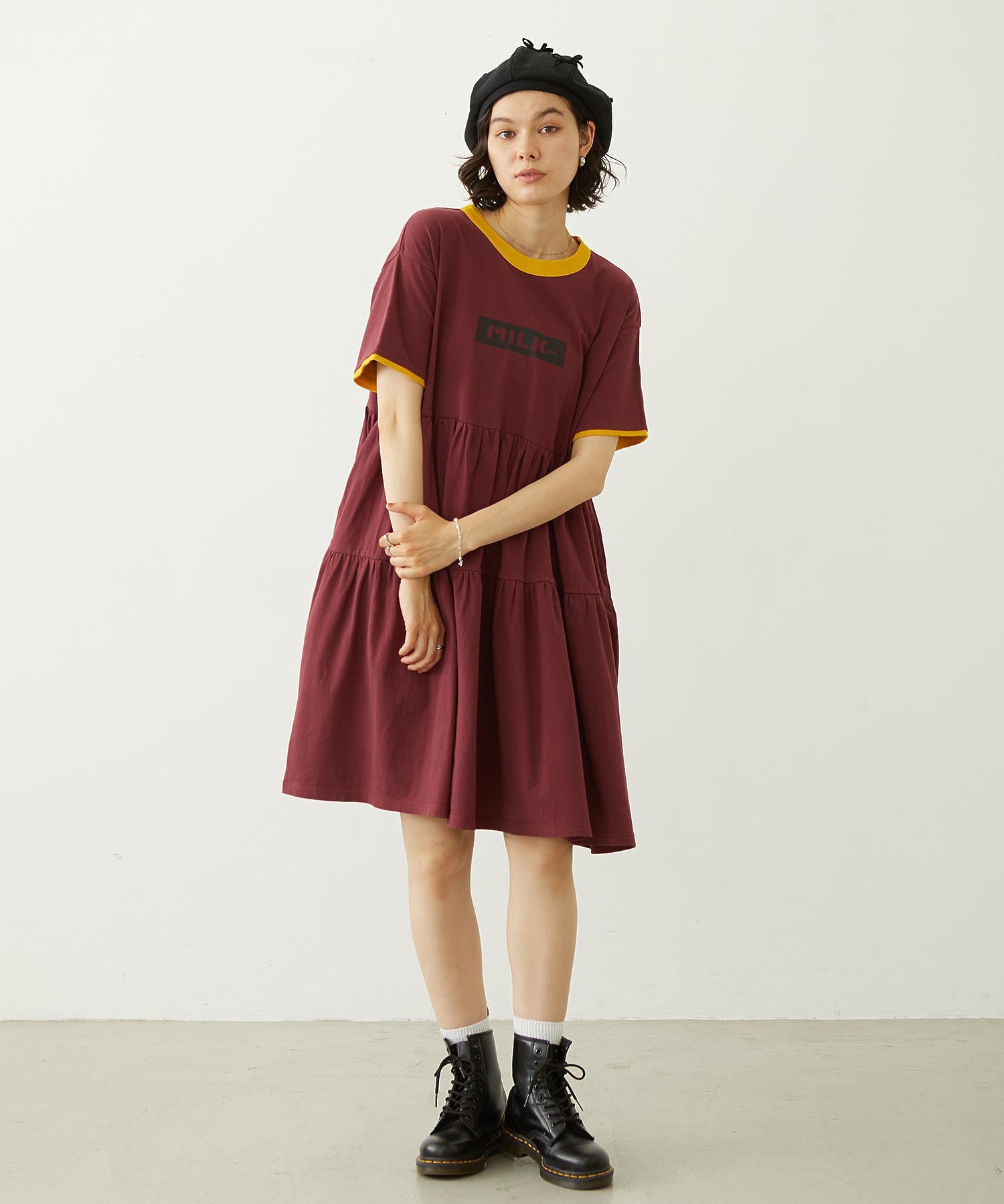 BAR LOGO TIERED DRESS