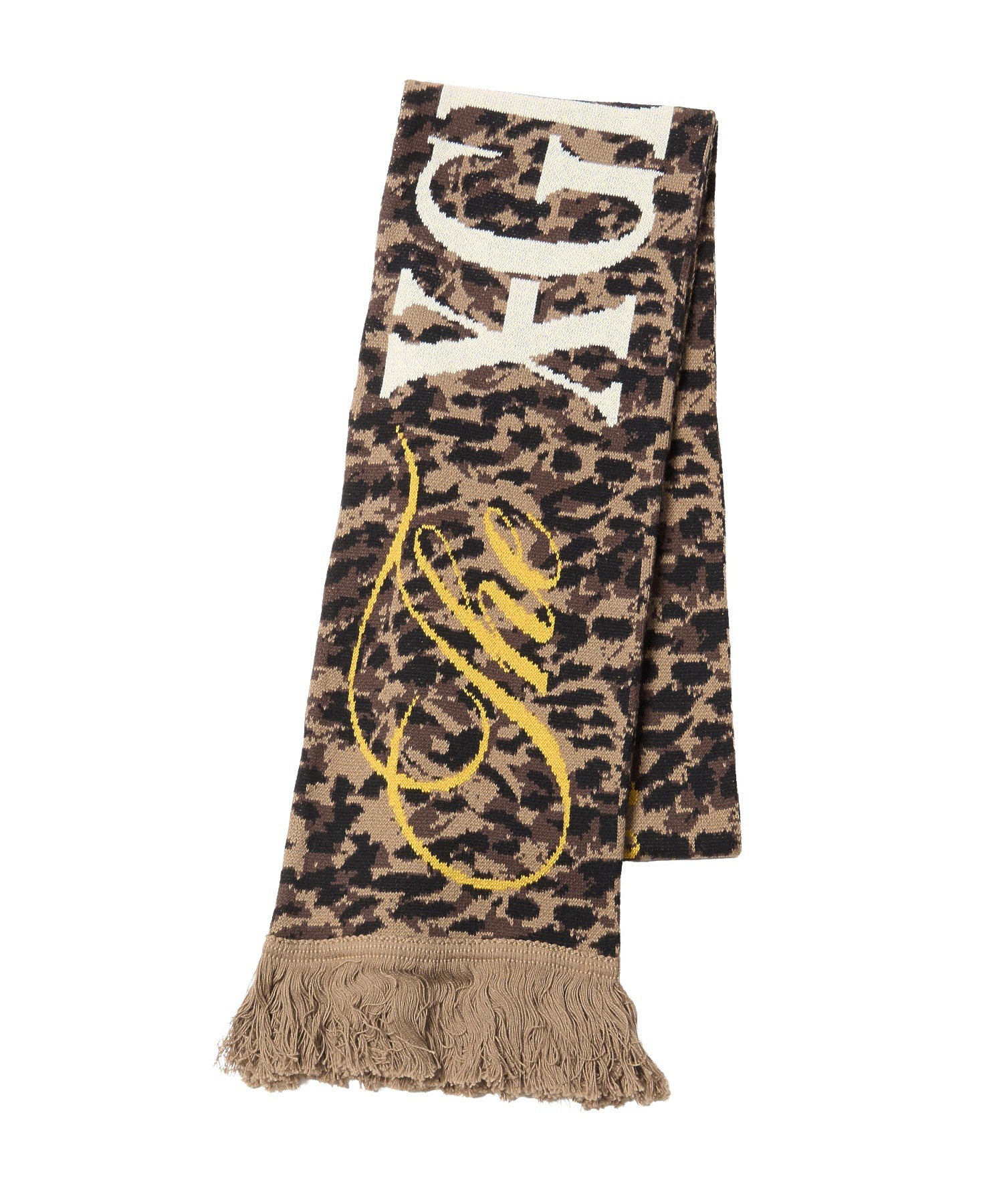MIXED FONT LOGO KNIT SCARF