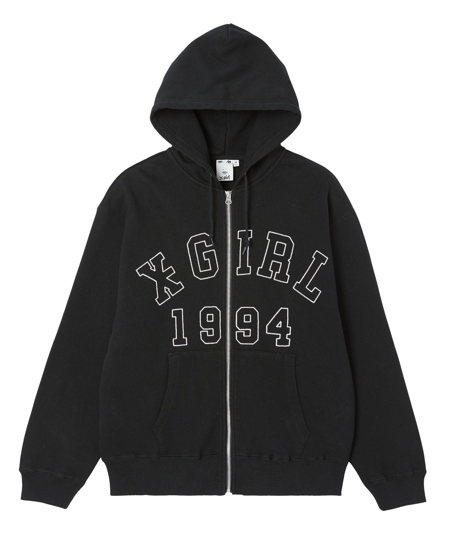 LOGO PATCH AND STITCH ZIP UP SWEAT HOODIE