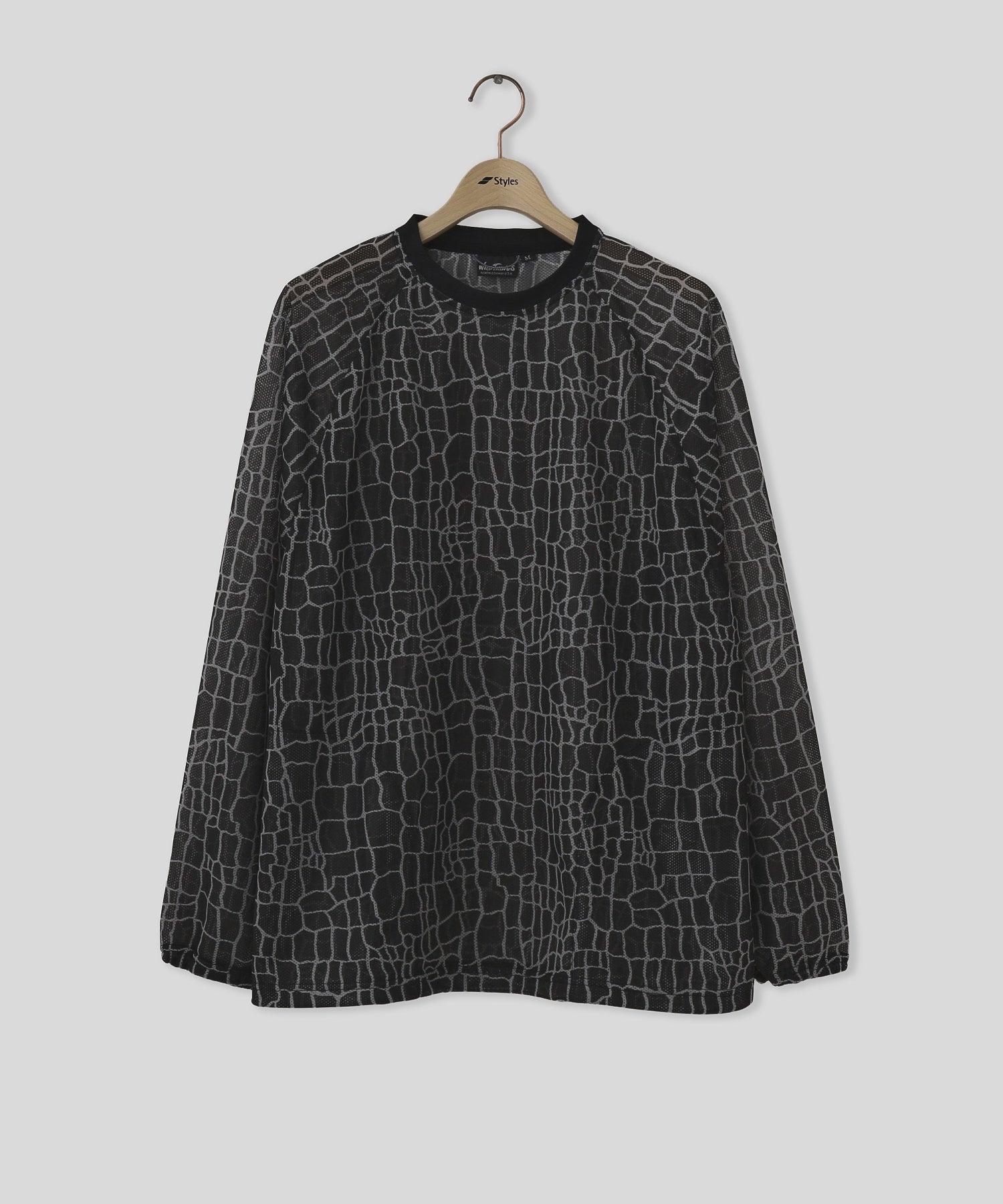 WILDTHINGS/ワイルドシングス/PRINT MESH L/S TEE WT26048SN