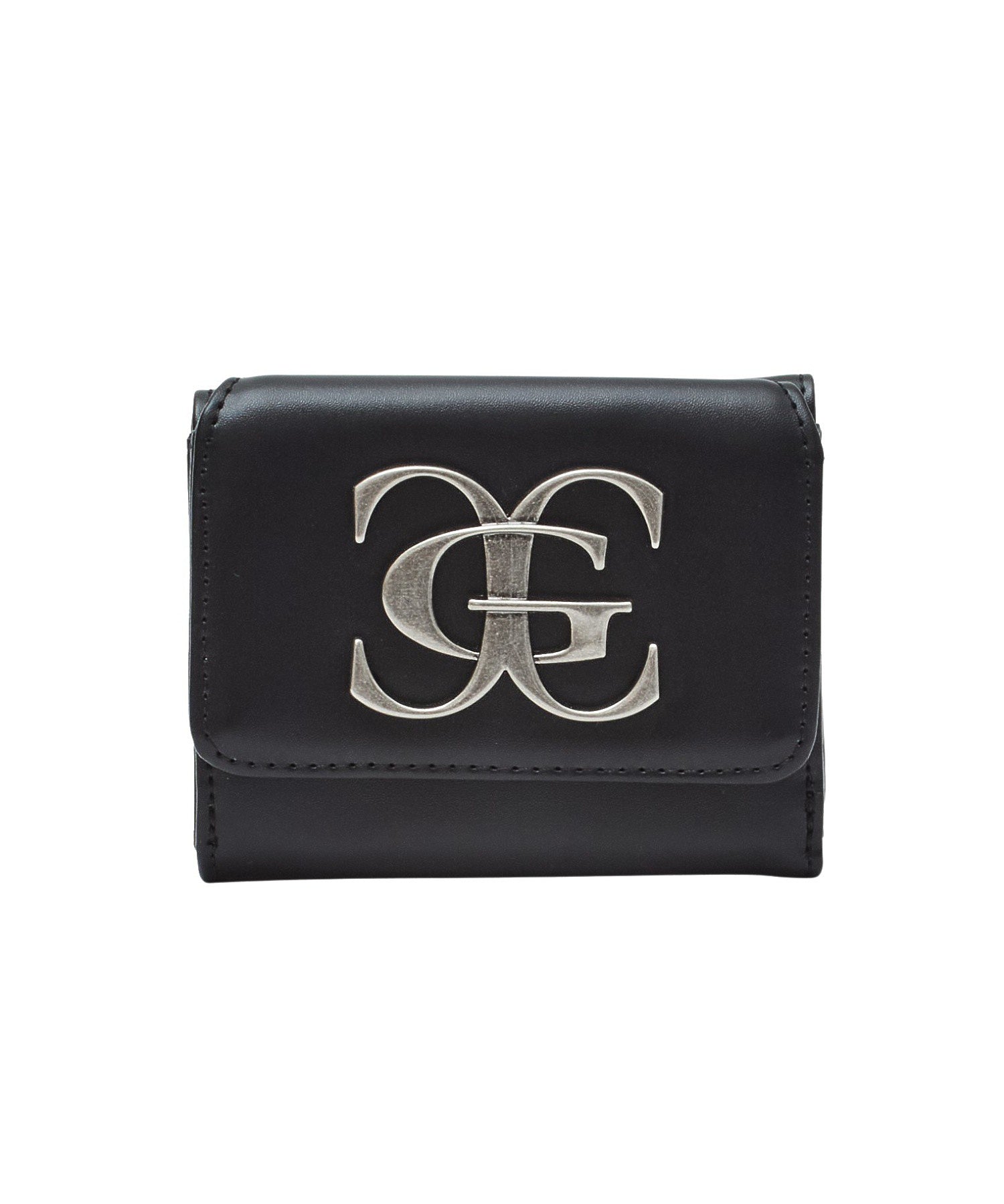 METAL XG EMBLEM FAUX LEATHER MINI WALLET