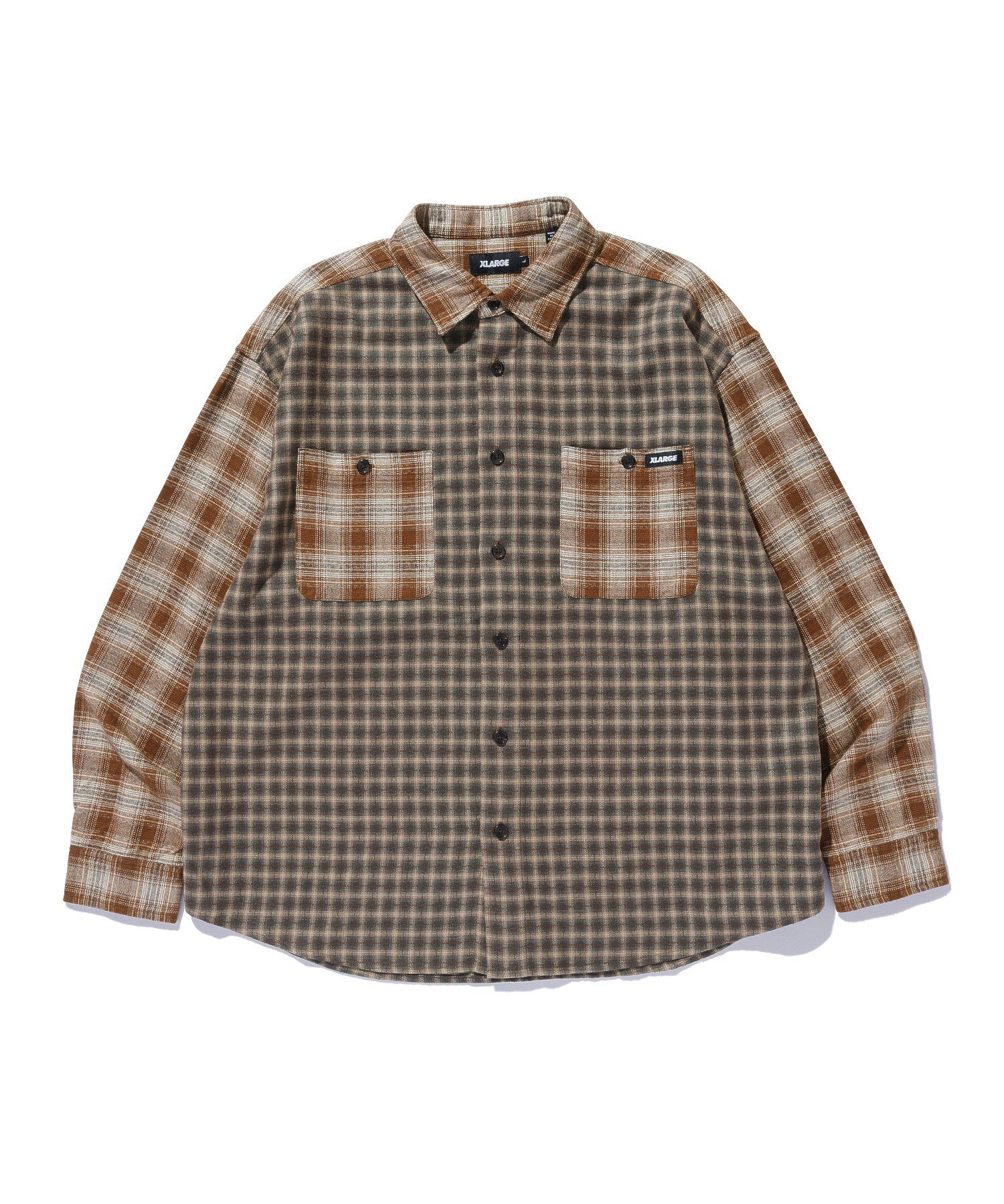 PLAID PANEL L/S SHIRT