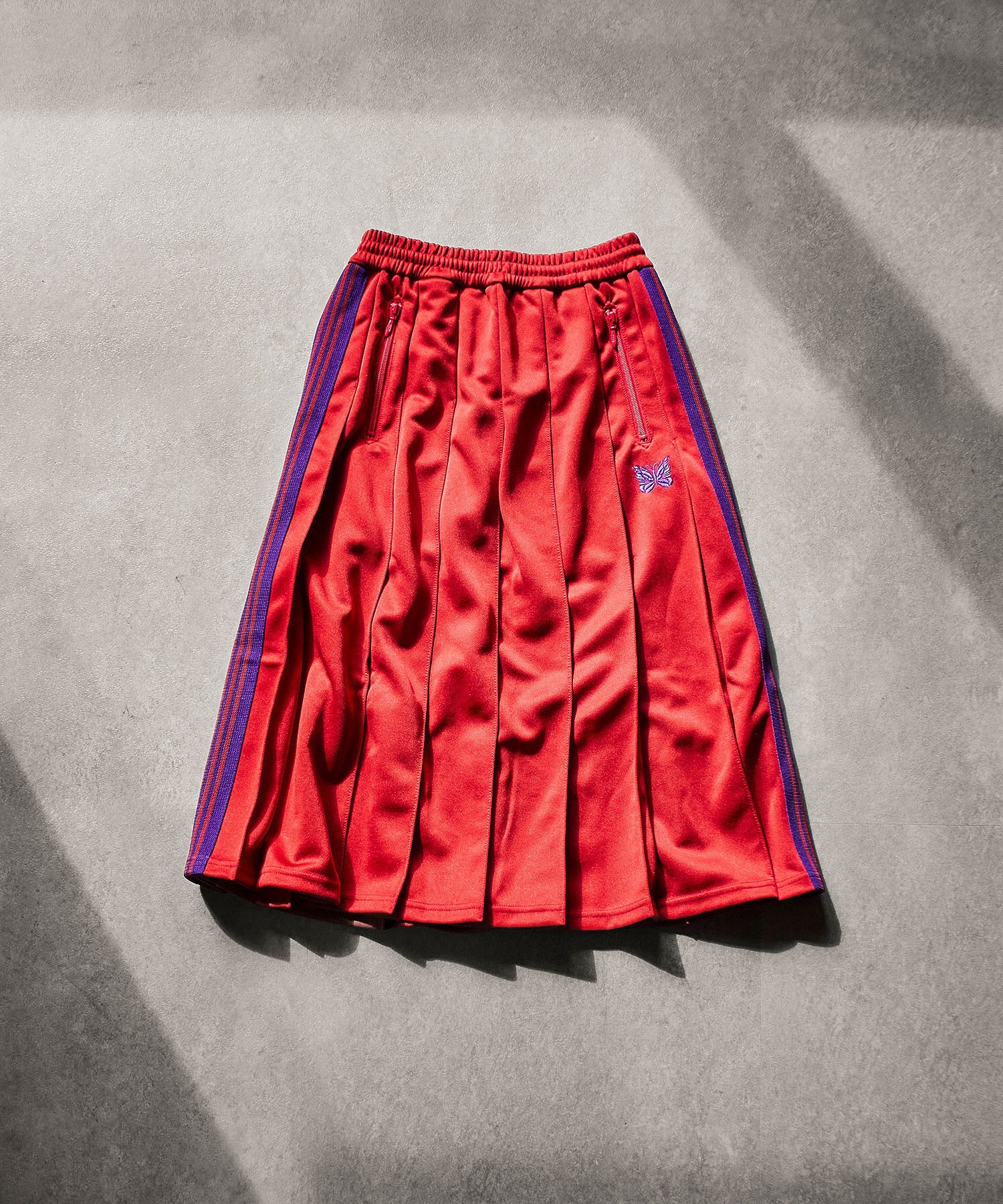 NEEDLES/PLEATED TRACK SKIRT - POLY SMOOTH