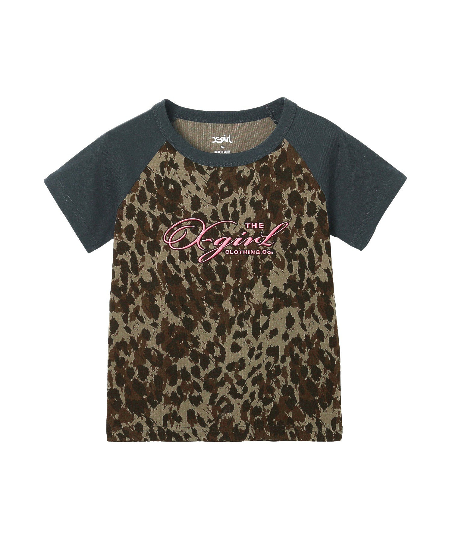 LEOPARD MIX RAGLAN S/S BABY TEE