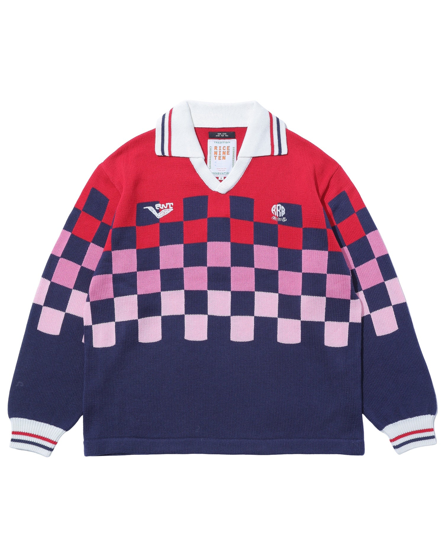 RICE NINE TEN/ライス ナイン テン/KNITTING CHECKRD SOCCER JERSEY/KN-CH-SOC