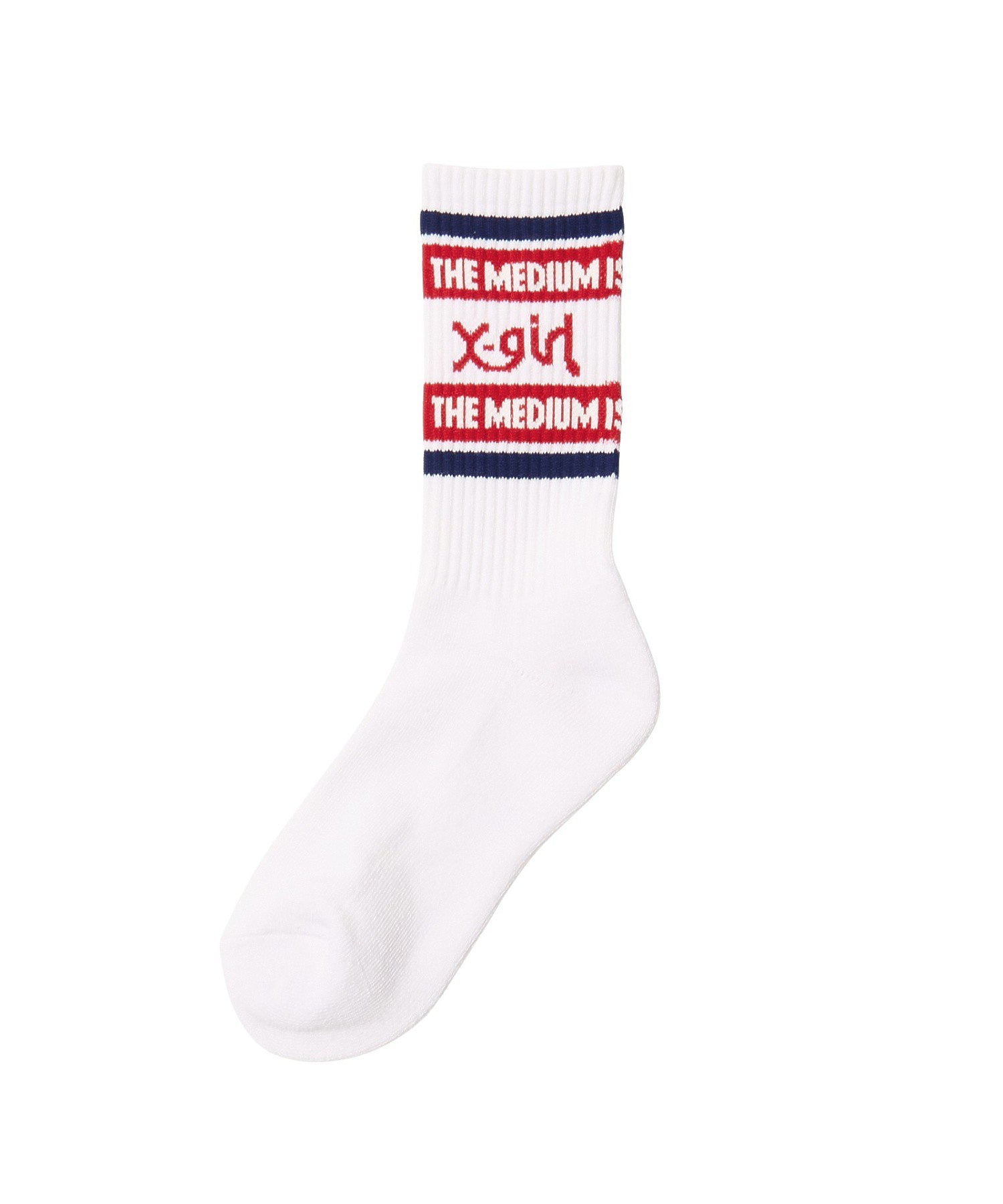 MILLS LOGO STRIPED JACQUARD RIB SOCKS