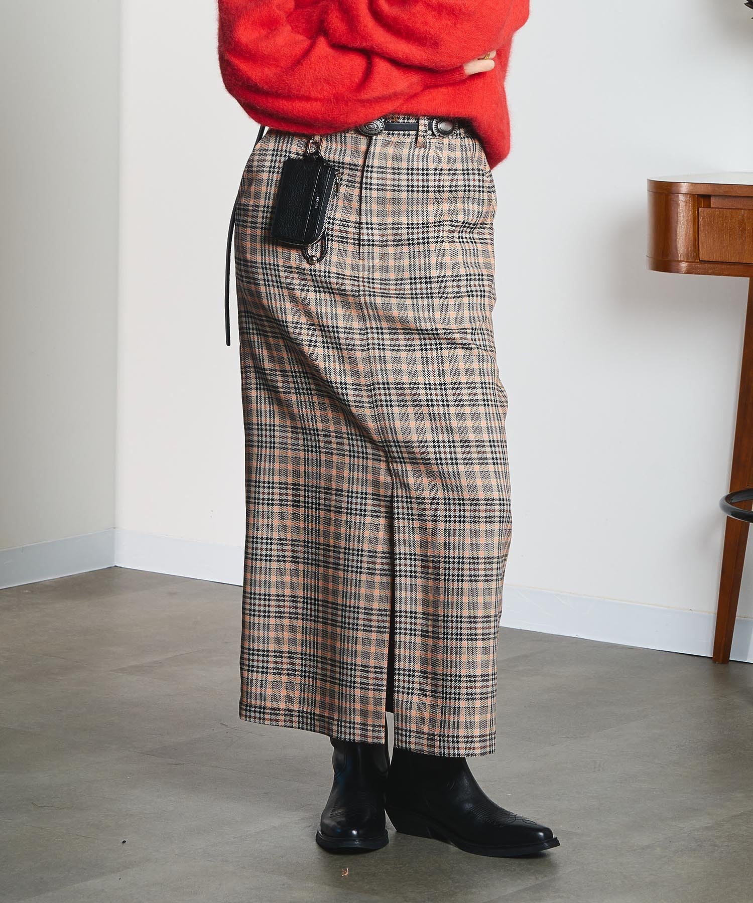 CREOLME/CHECK PENCIL SKIRT