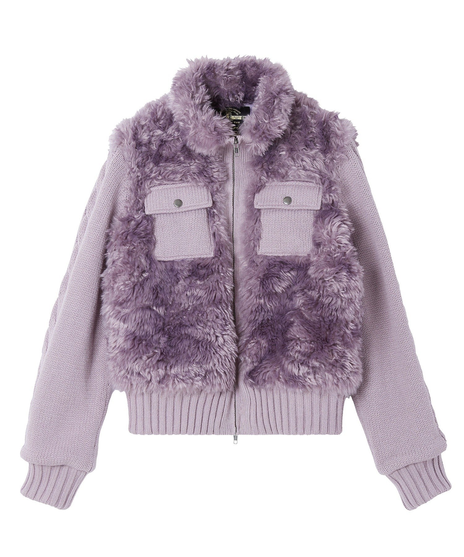 FAUX FUR AND KNIT JACKET