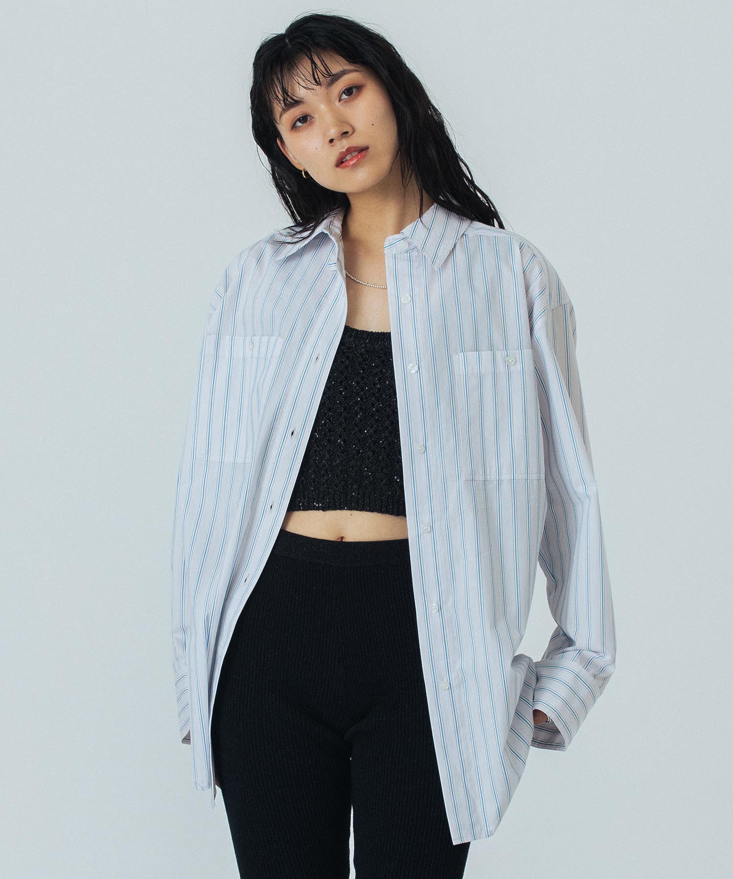 CREOLME/STRIPE L/S SHIRT