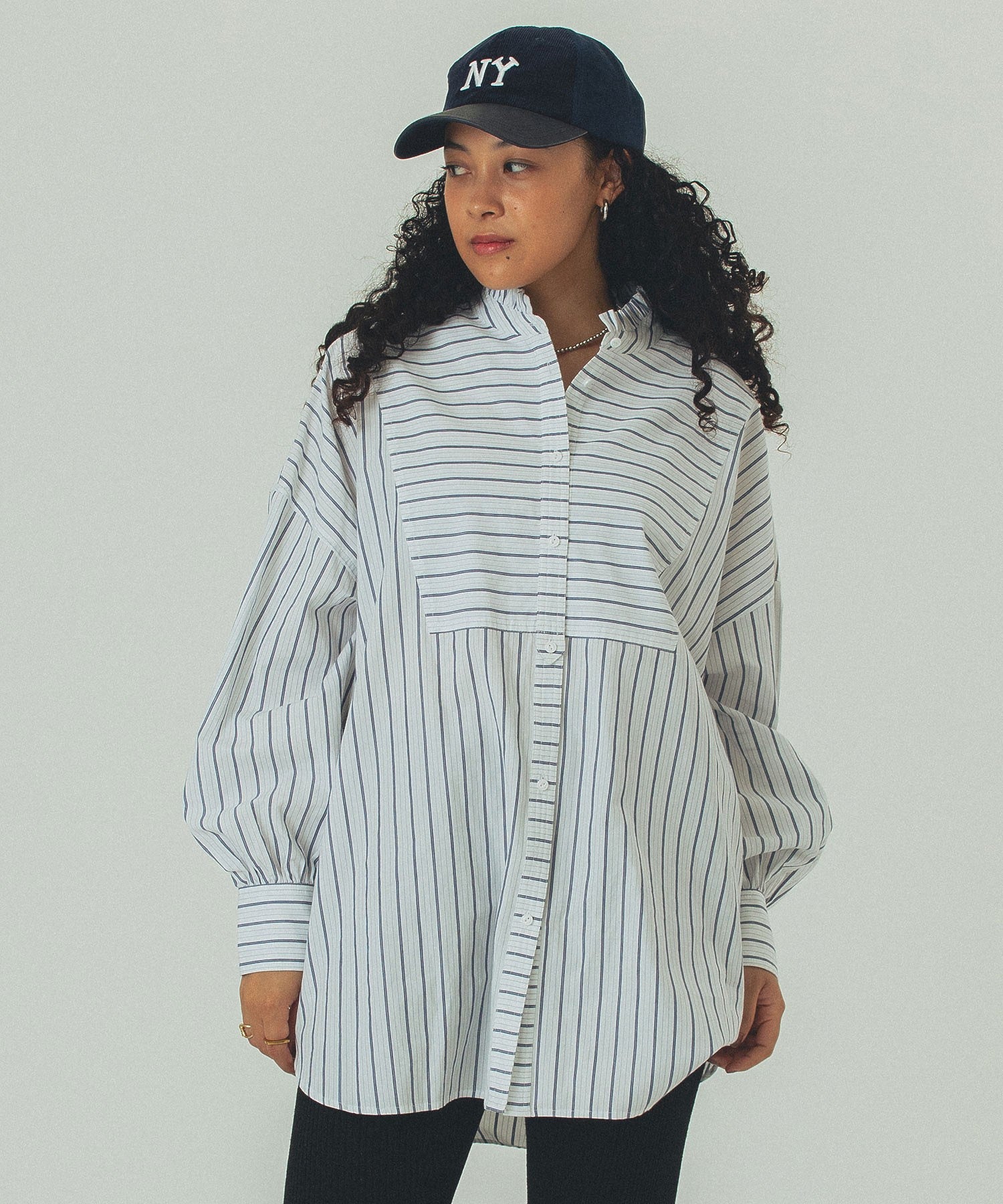GENE HEAVENS/BACK OPEN STRIPE SHIRT