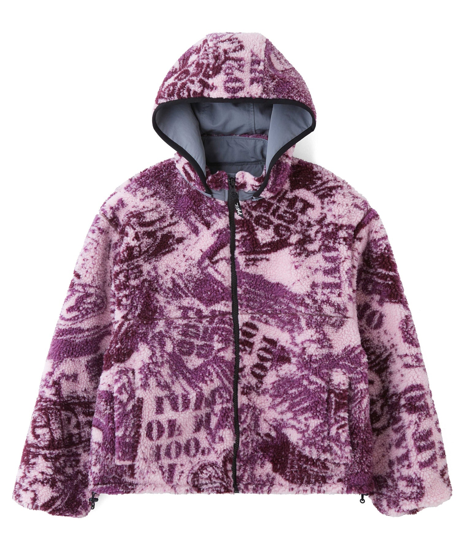 BRUSHED COLLAGE GRAPHIC REVERSIBLE BOA BLOUSON