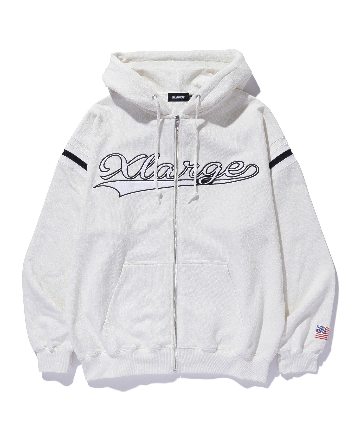 LINE ZIP UP HOODED SWEATSHIRT