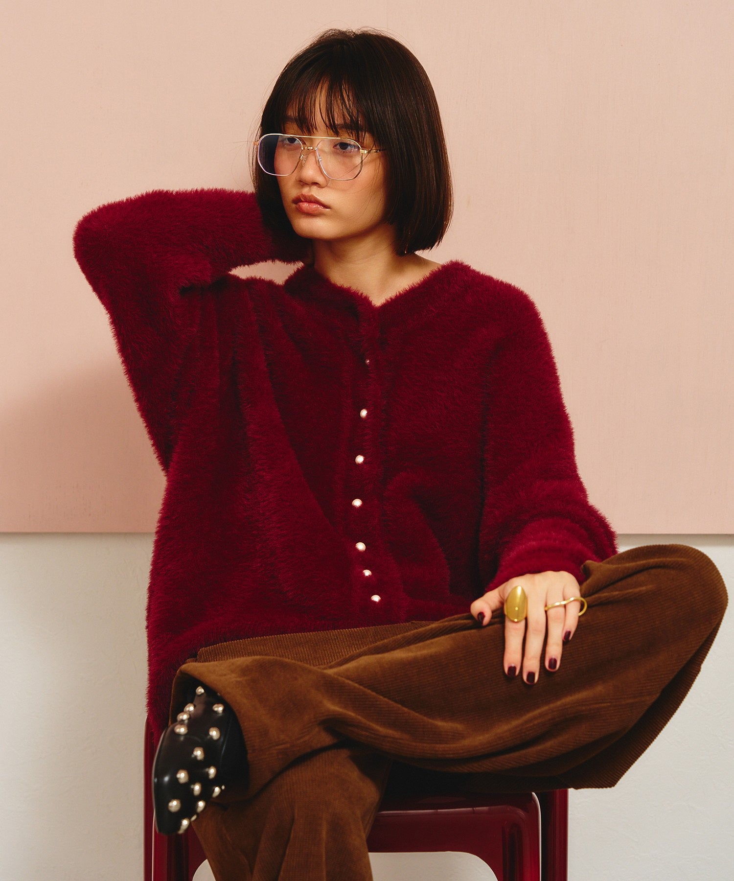 GENE HEAVENS/COTTON PEARL BUTTON CARDIGAN