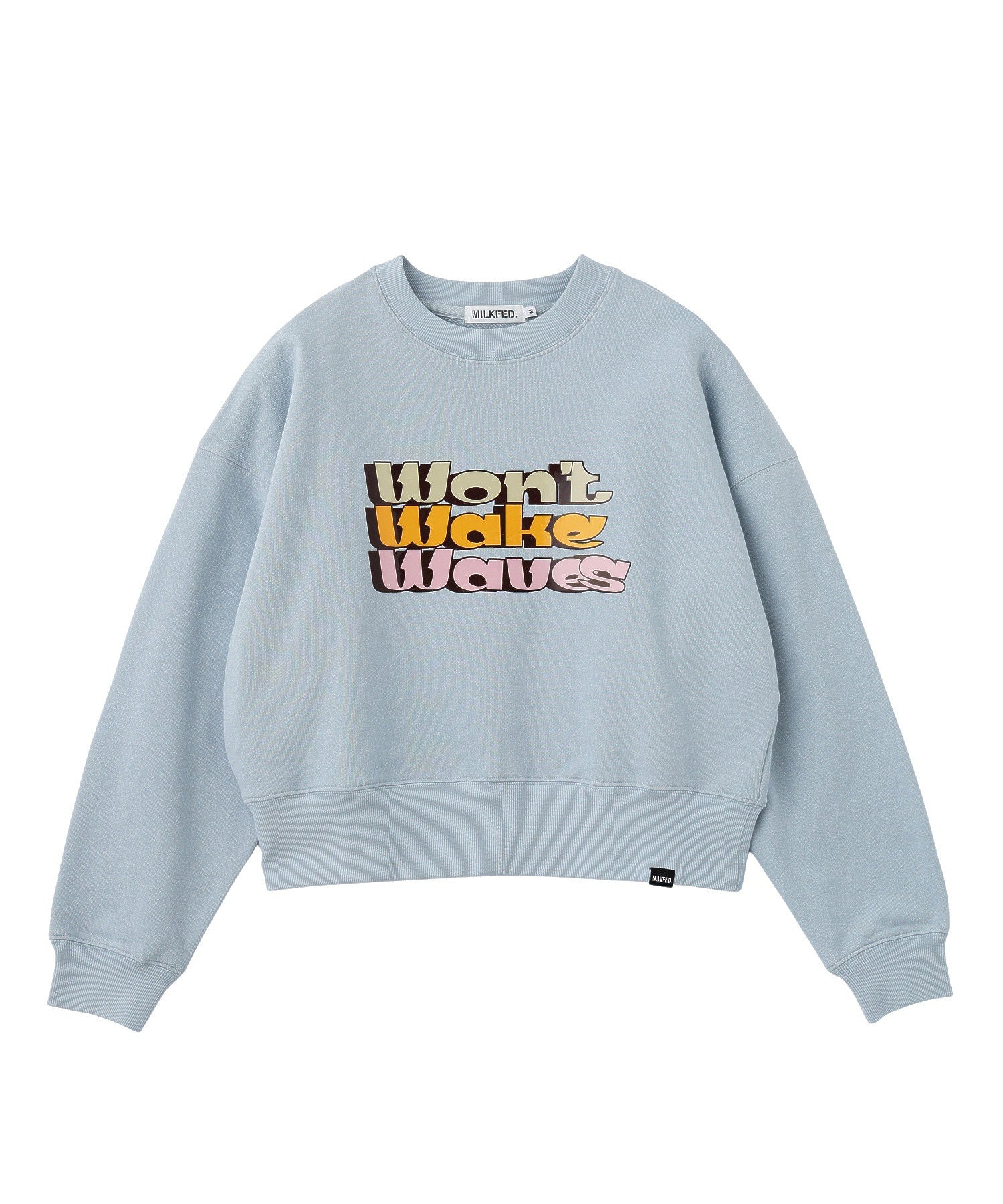 THREE-TIERED LOGO CLEAR PRINT SHORT CREW SWEAT