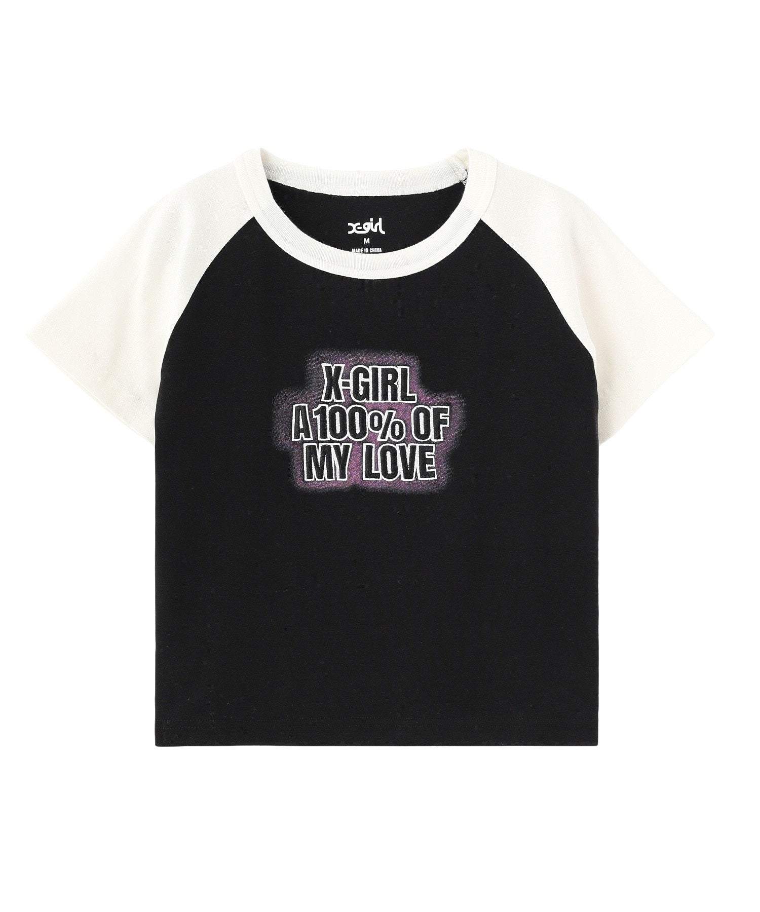 SPRAY AND EMBROIDERY LOGO RAGLAN S/S BABY TEE