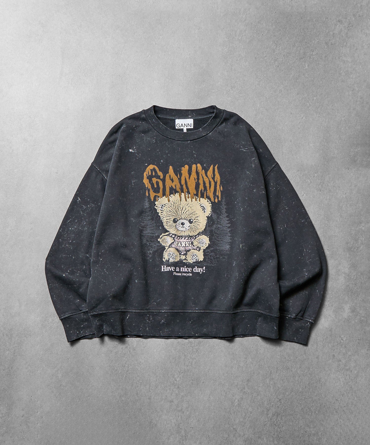 GANNI/ISOLI CREWNECK TEDDY FOREST PRINT