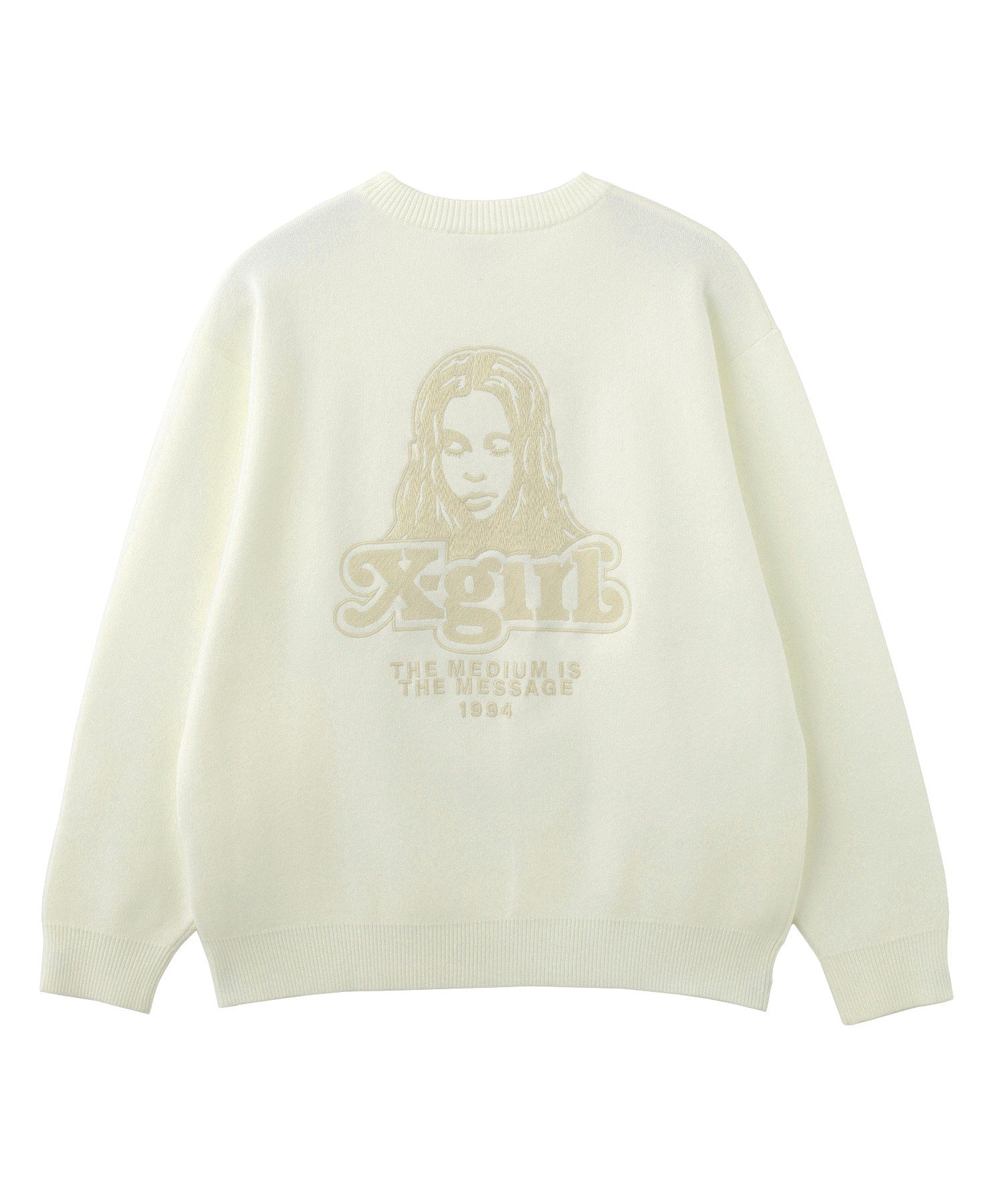 FACE EMBROIDERY KNIT TOP