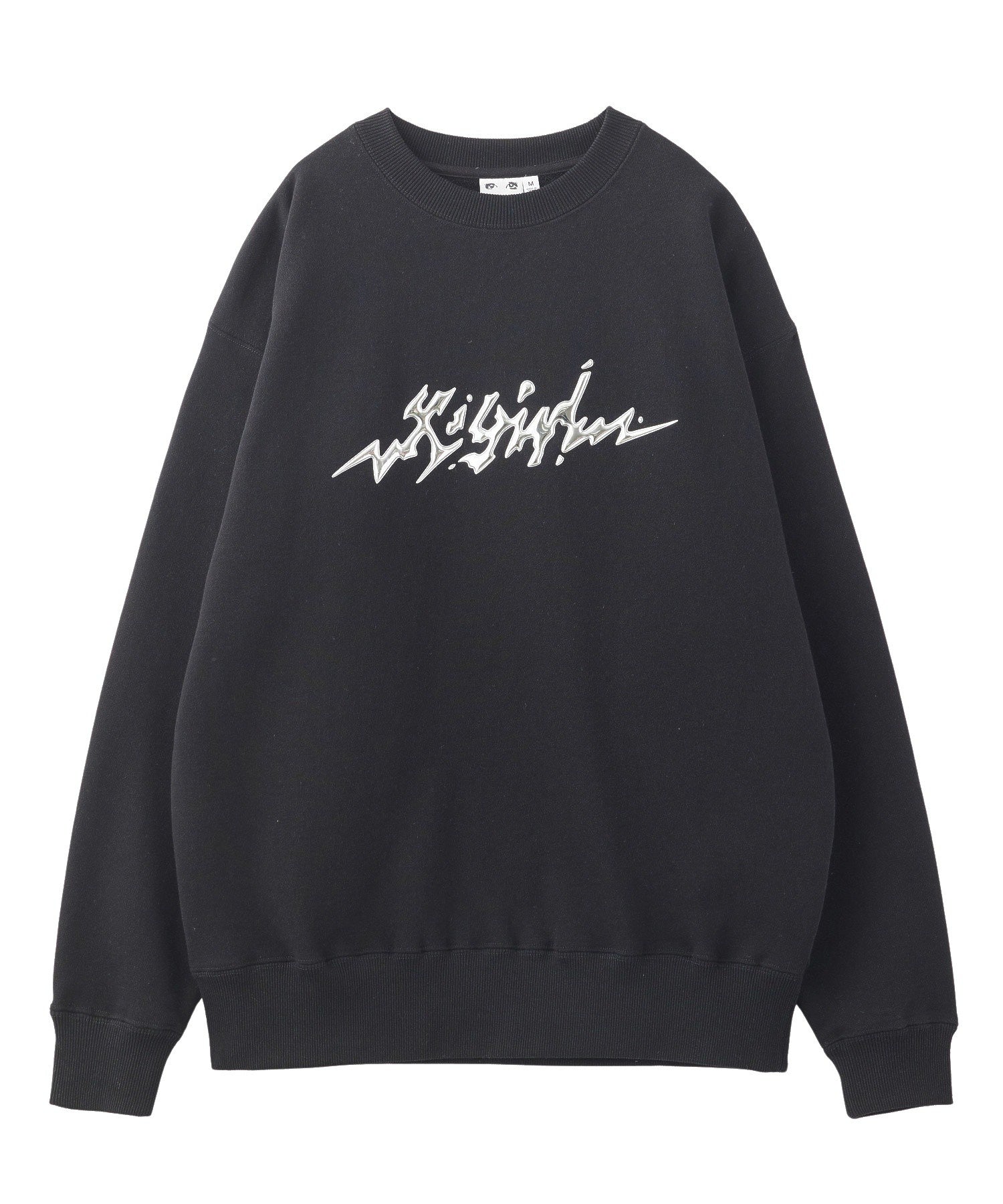 METALLIC DISTORTION LOGO SWEAT TOP