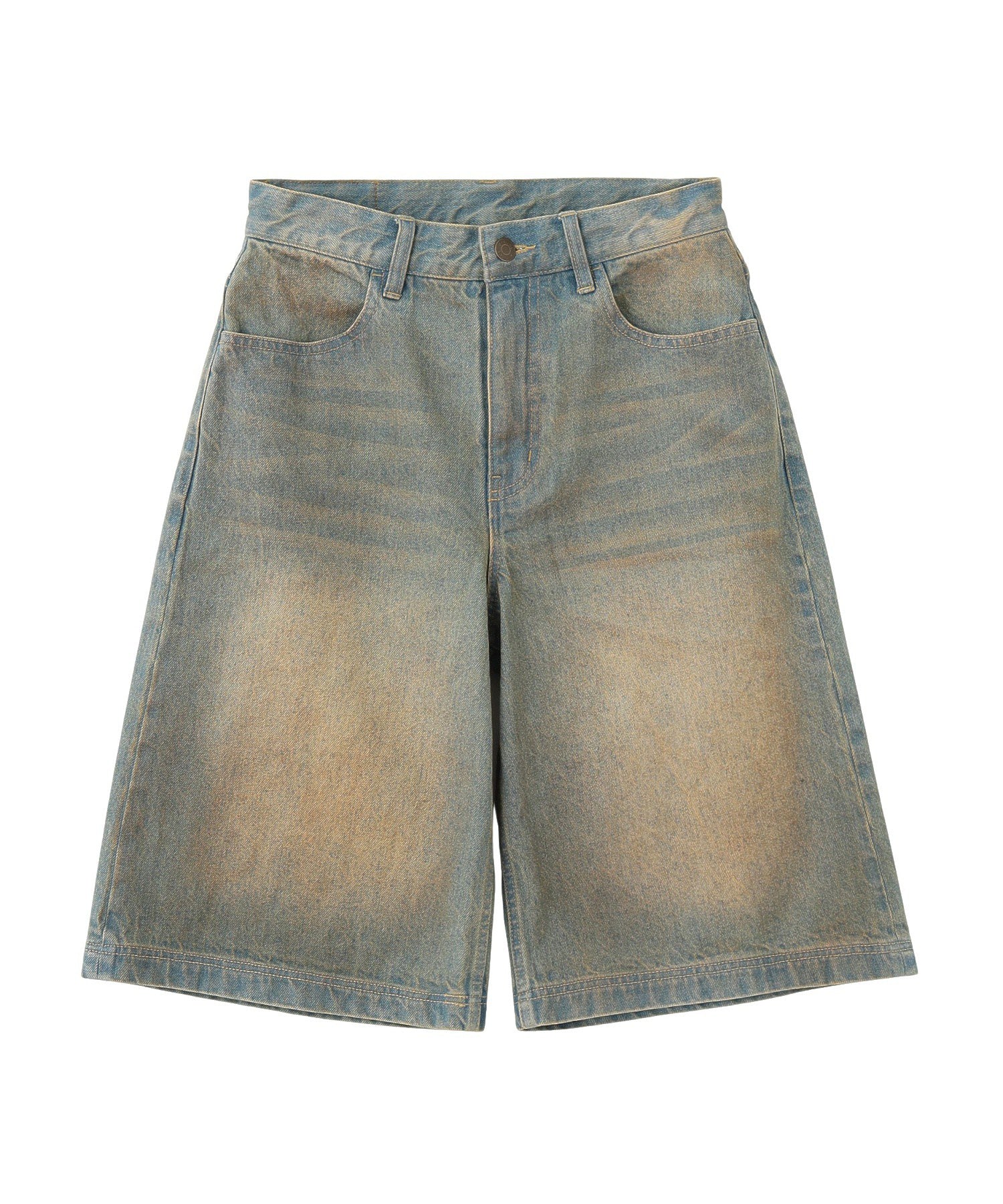 WAXED DENIM SHORTS