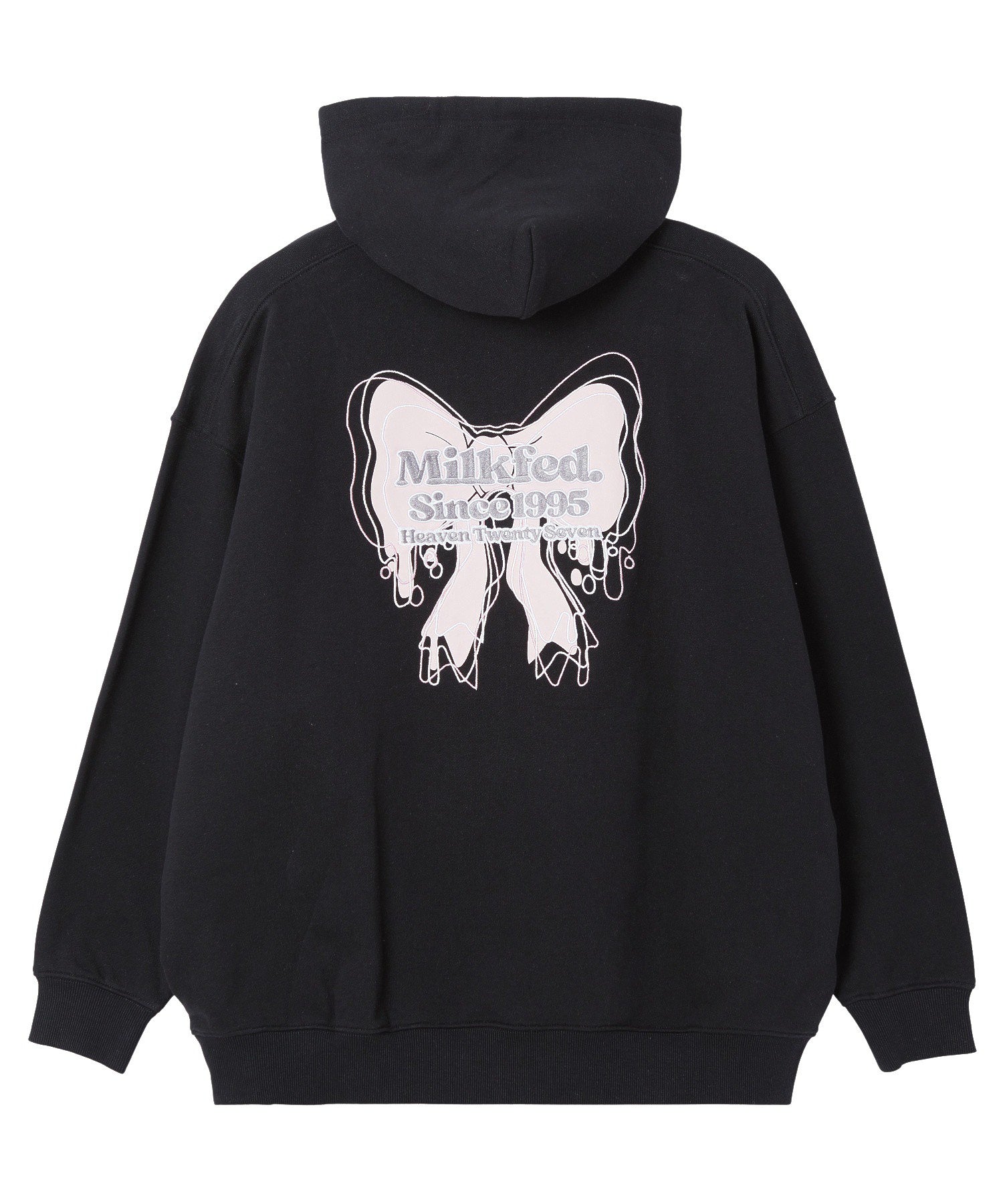 RIBBON EMBROIDERY SWEAT HOODIE