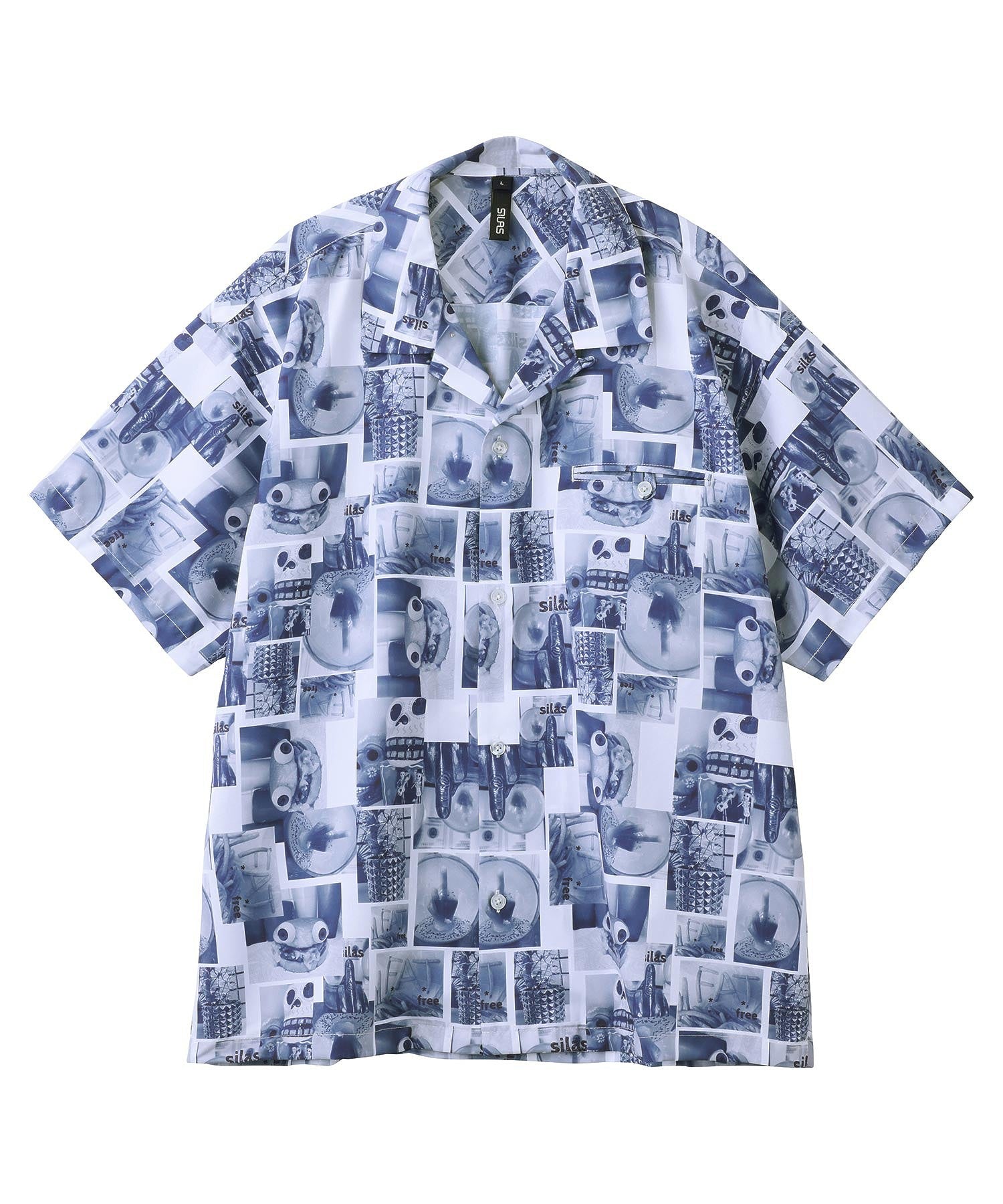 PHOTO PATTERN OPEN COLLAR S/S SHIRT SILAS