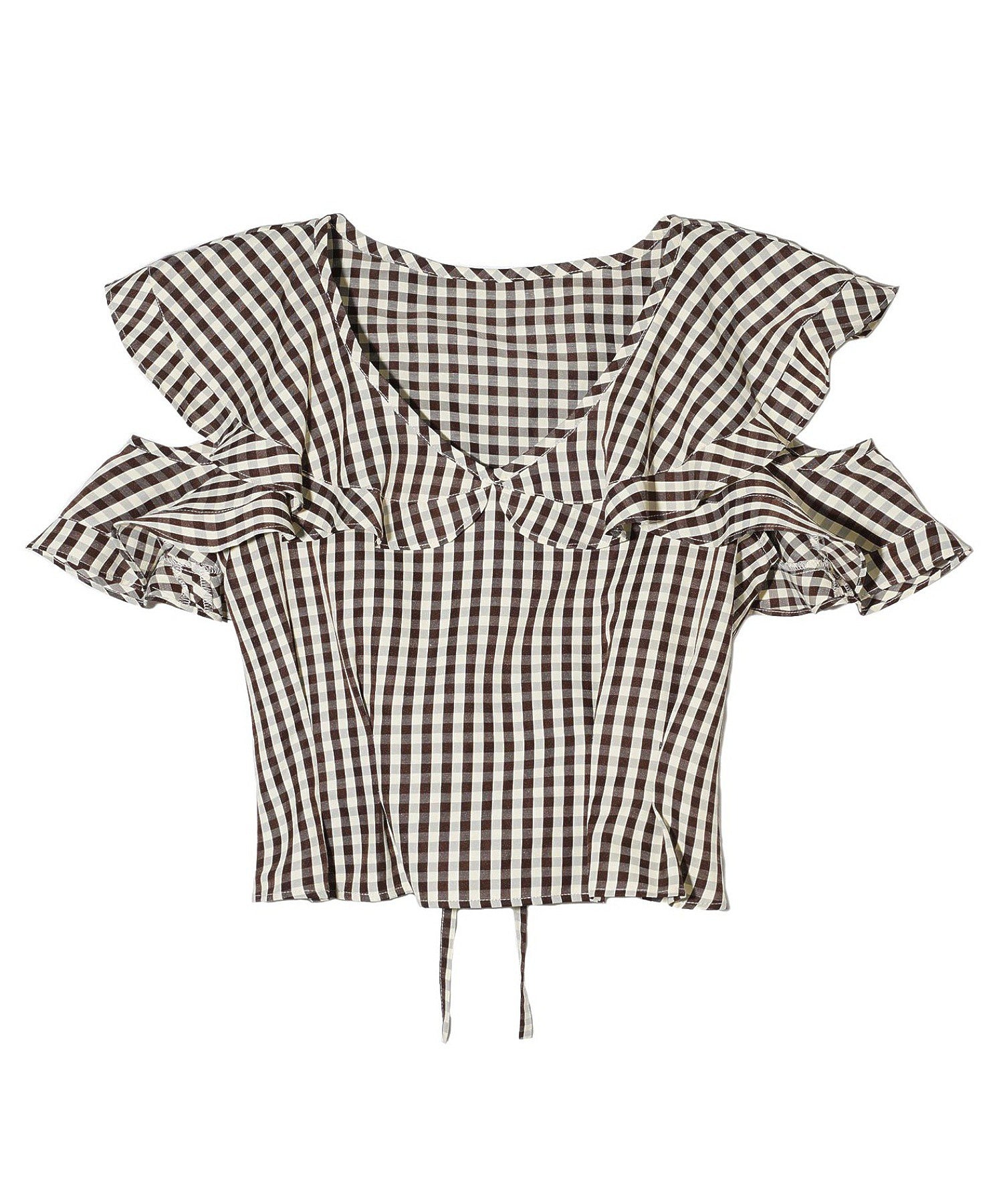 GINGHAM RUFFLE TOP