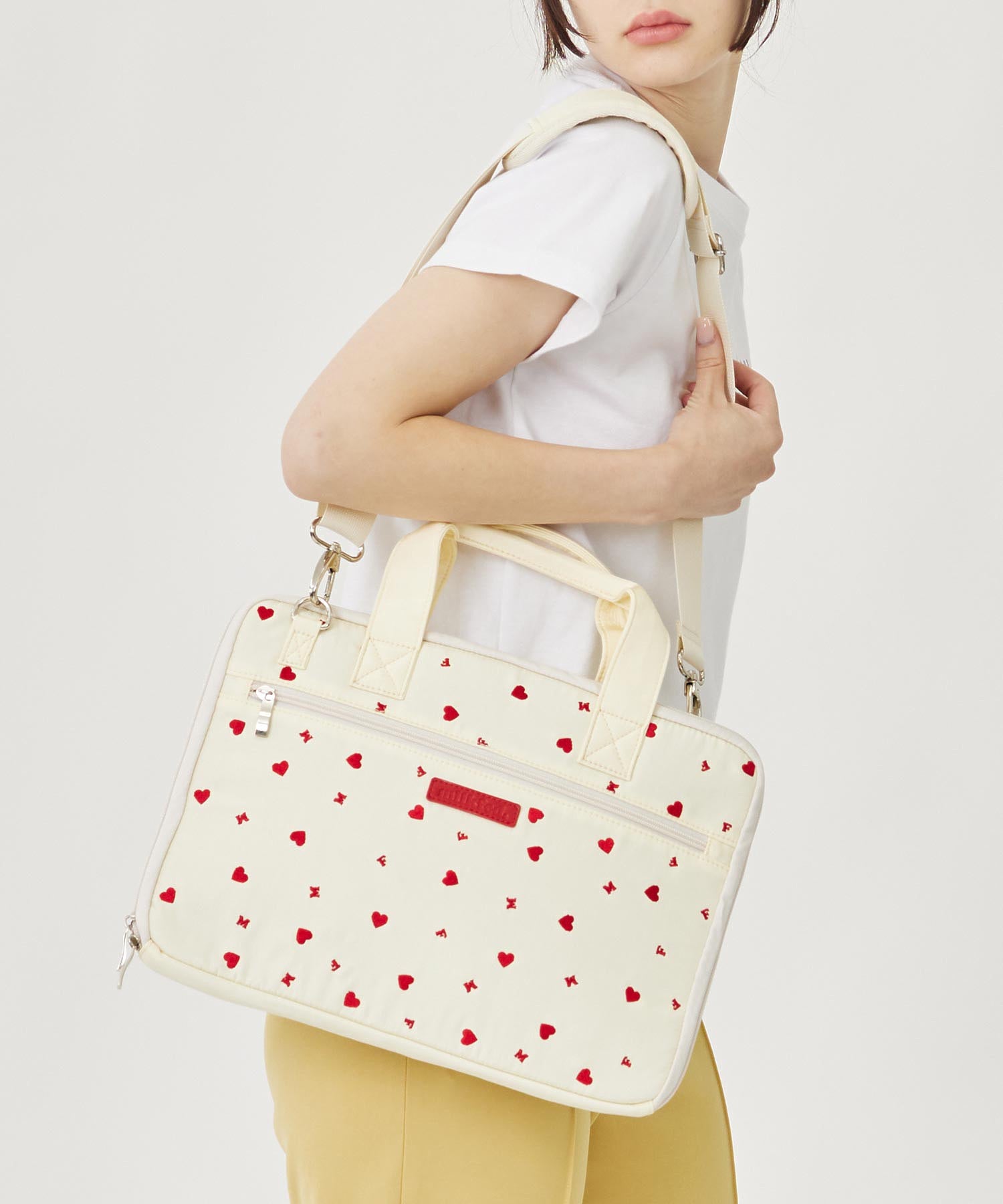 HEART EMBROIDERY PC BAG MILKFED.